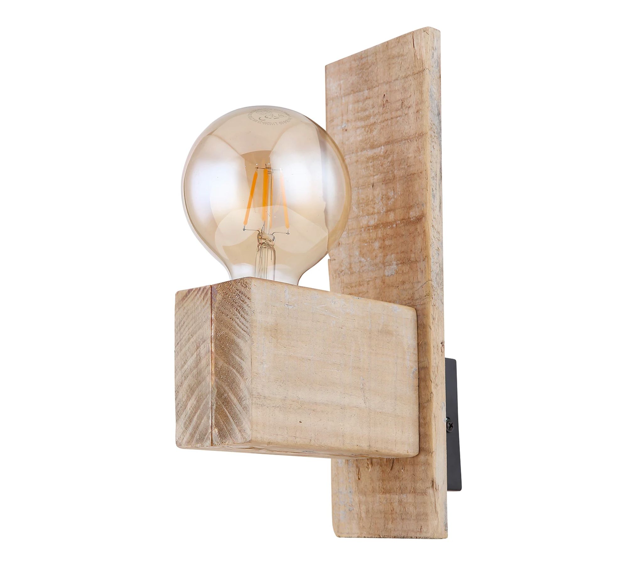 Wandleuchte 1-flammig Holz Natur Braun