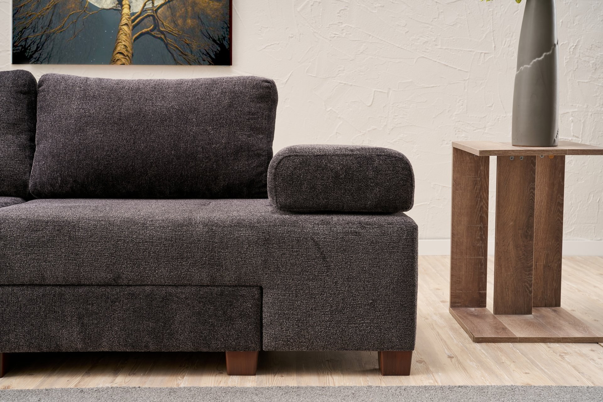 Perenna Sofa 3-Sitzer Chenille Anthrazit