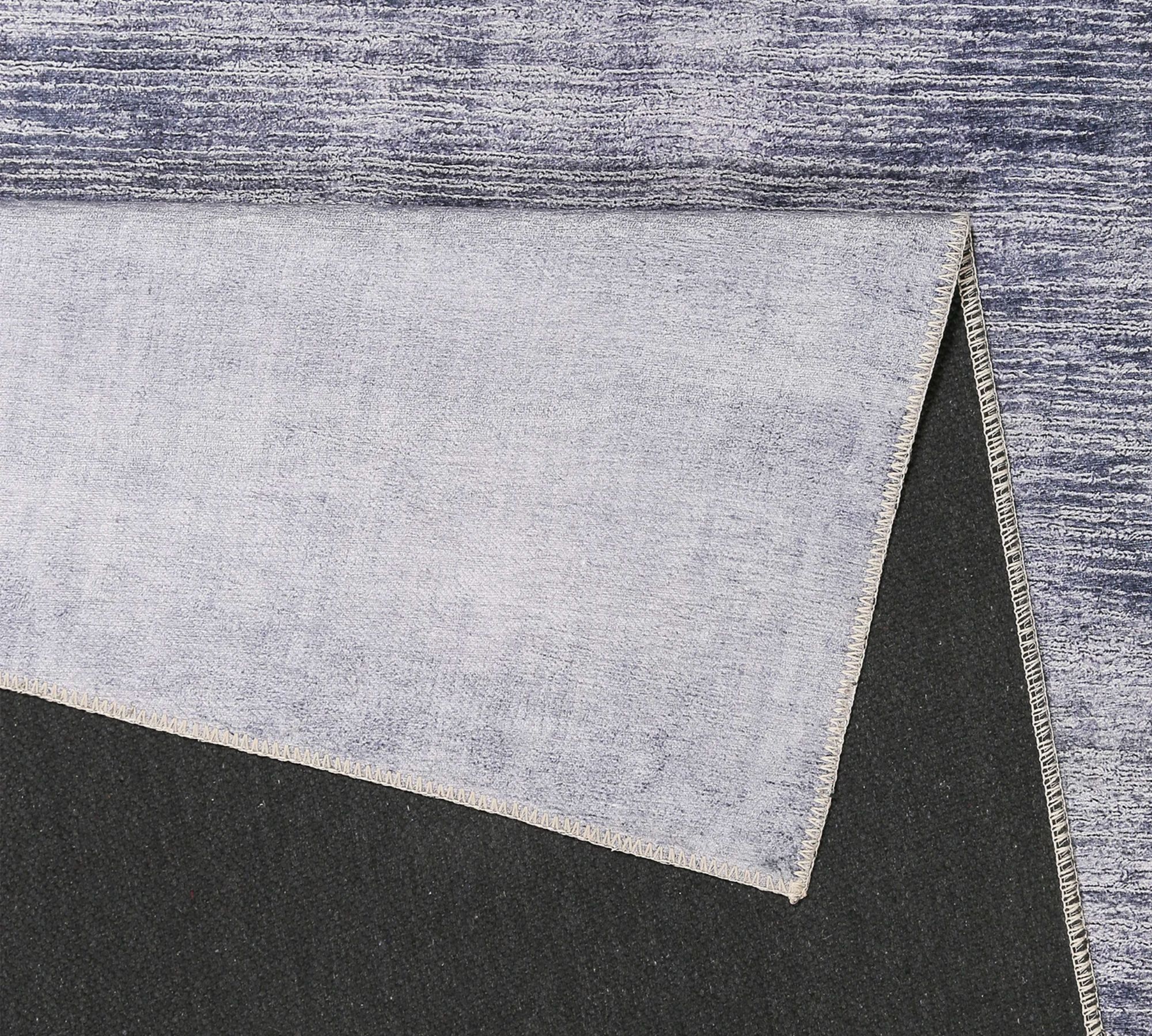 Kurzflorteppich Kunstfaser Lila Grau 60 cm x 100 cm