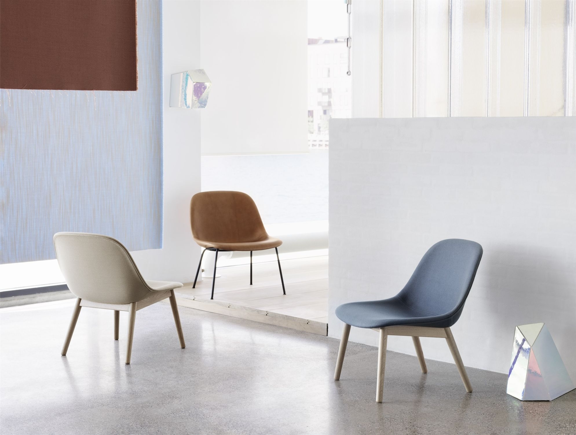 Fiber Lounge-Stuhl Kunststoff Holz Grün