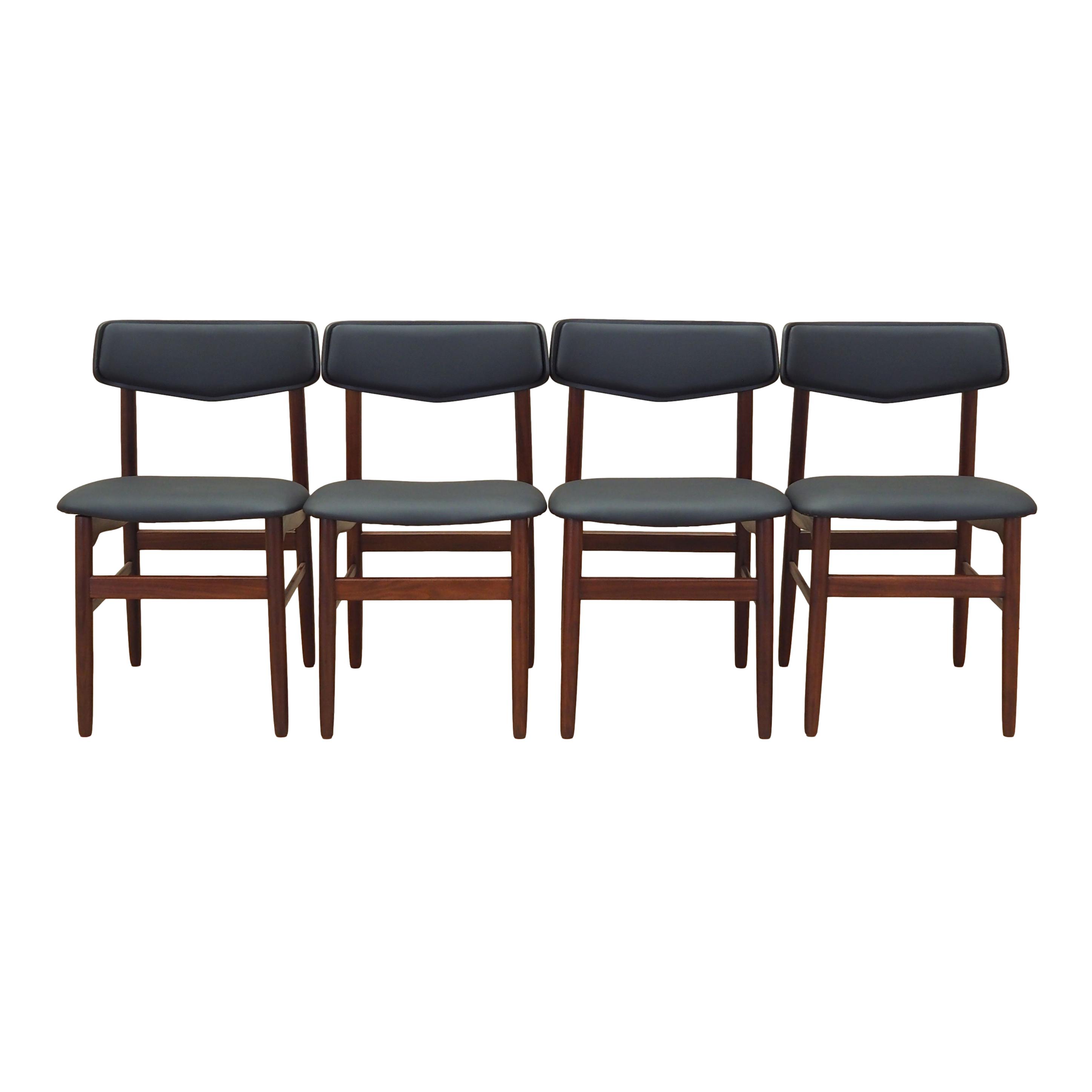 4x Sedie da pranzo vintage in teak anni '60