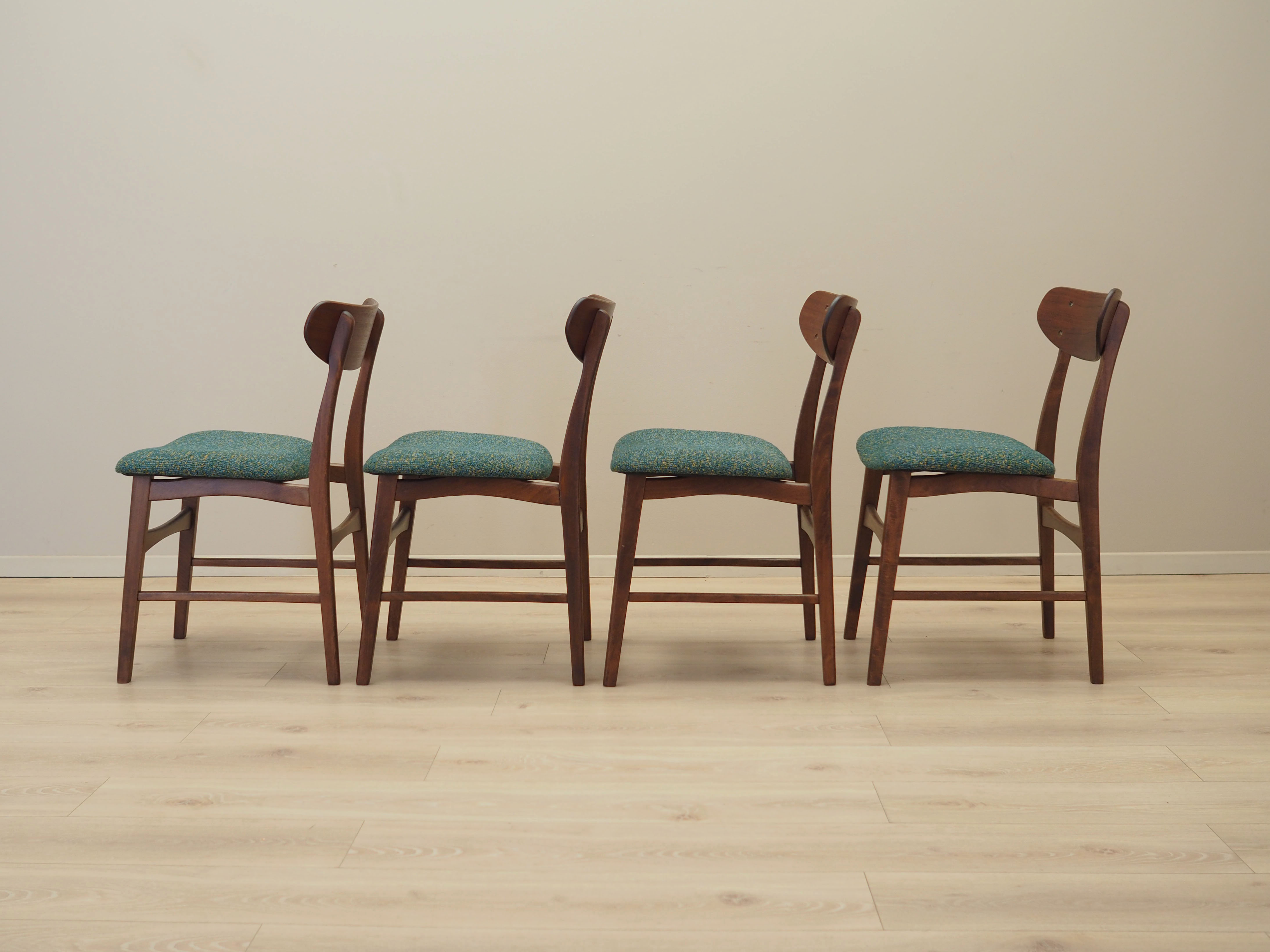 4x Esszimmerstuhl Teakholz 1970er Jahre