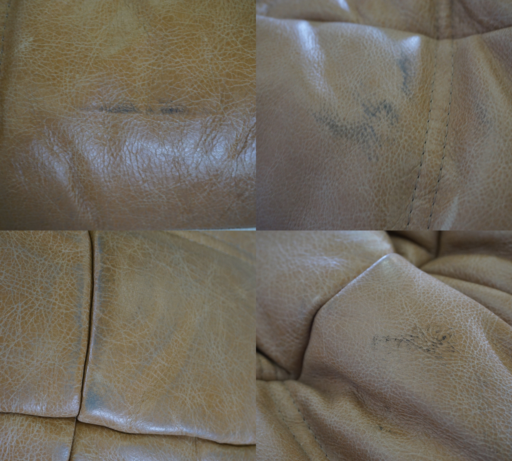 Togo Ecksofa Pull-Up-Leder Kamelbraun