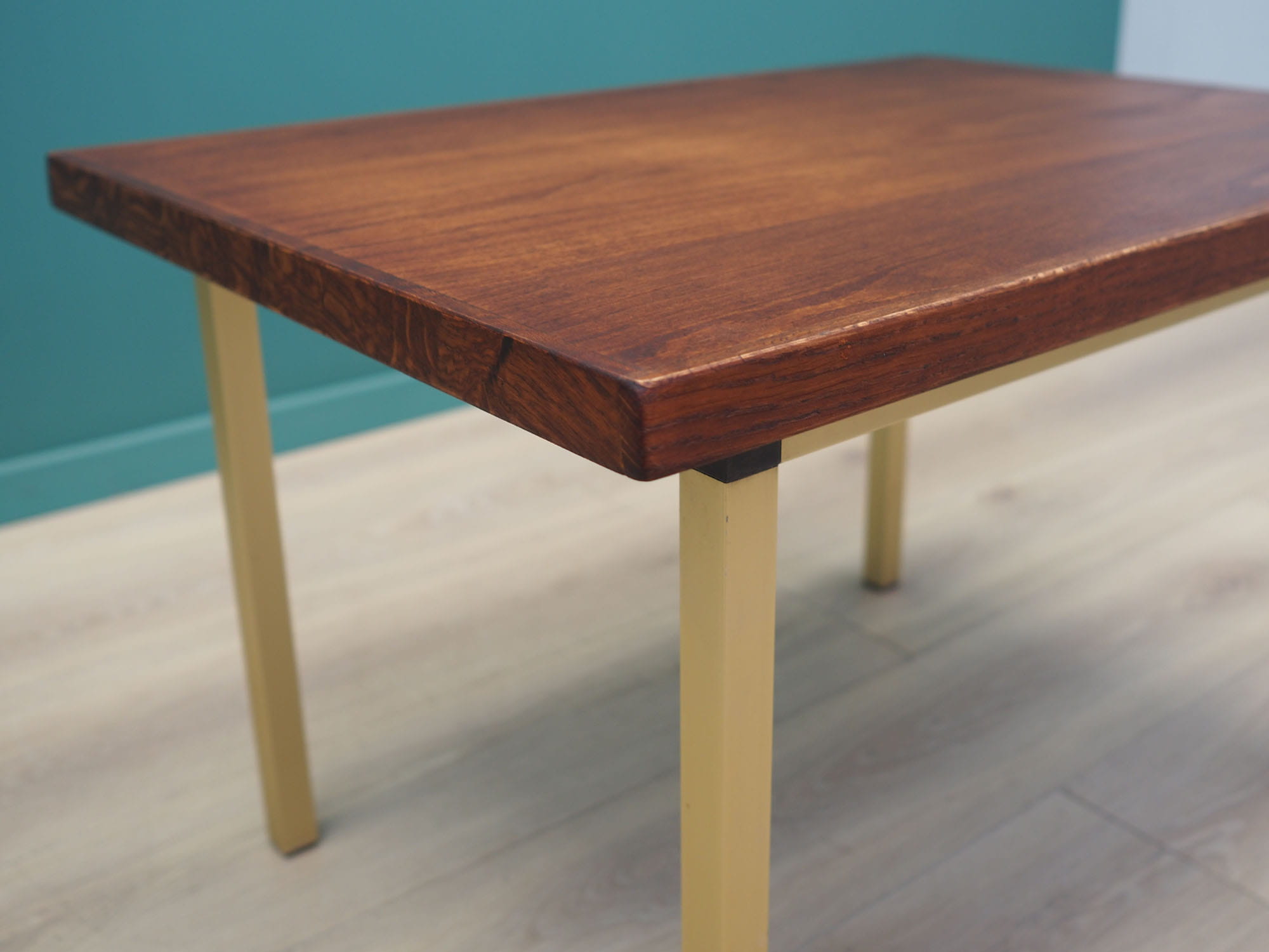 Tavolino vintage legno metallo marrone anni '70