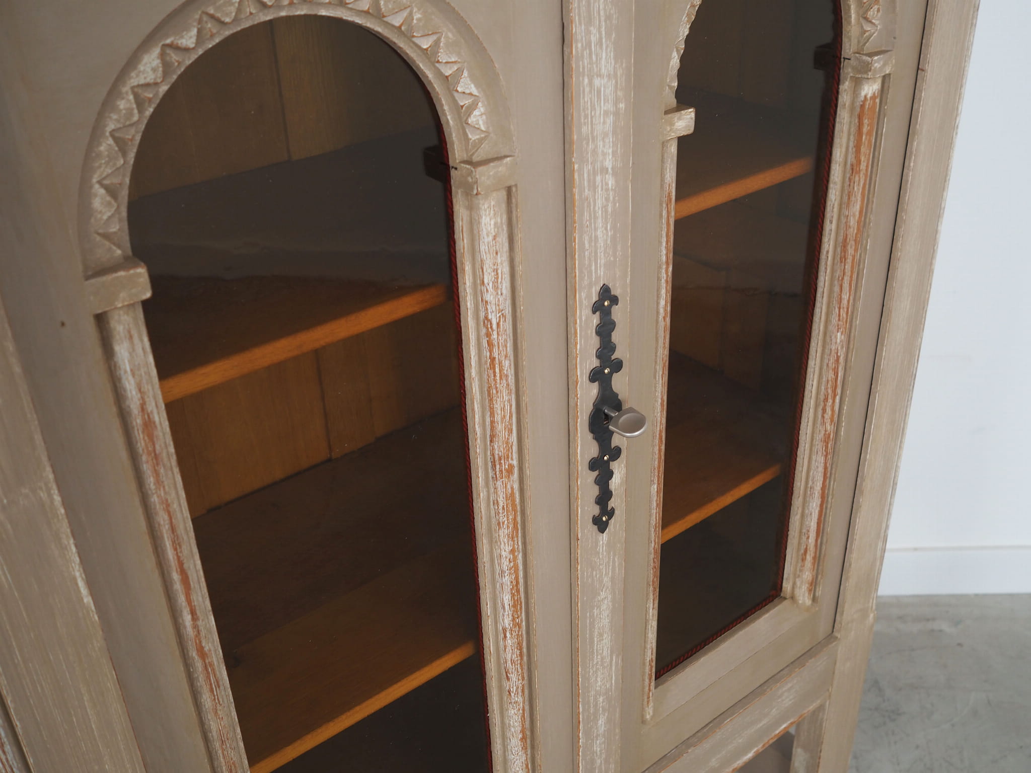 Vintage Display Cabinet Wood Grey 1960s 