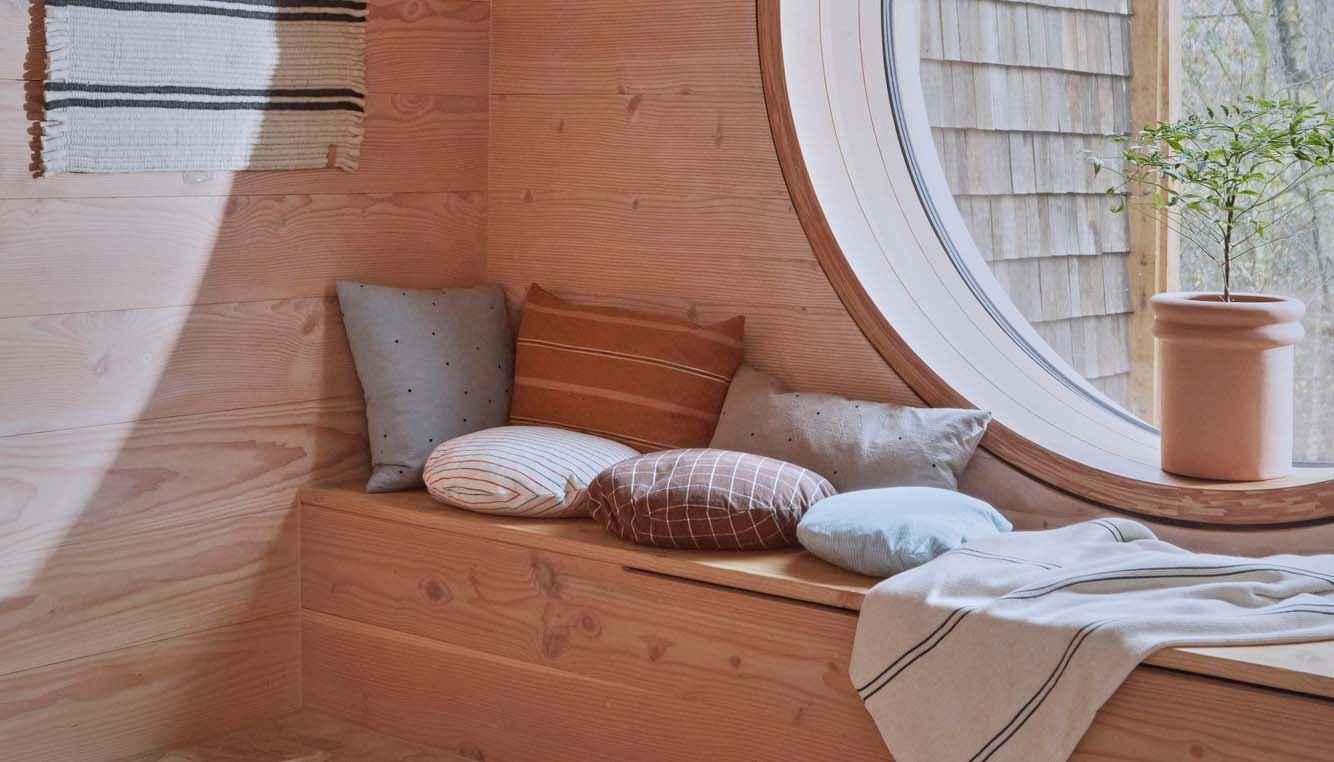 Kyoto Kissenbezug Baumwolle Hellblau