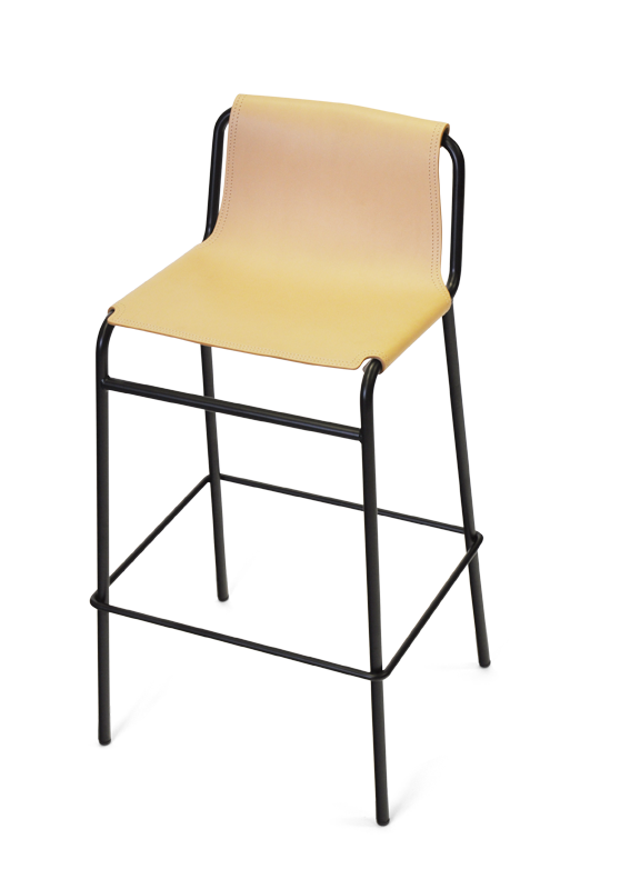 September Bar stool Leather Natural