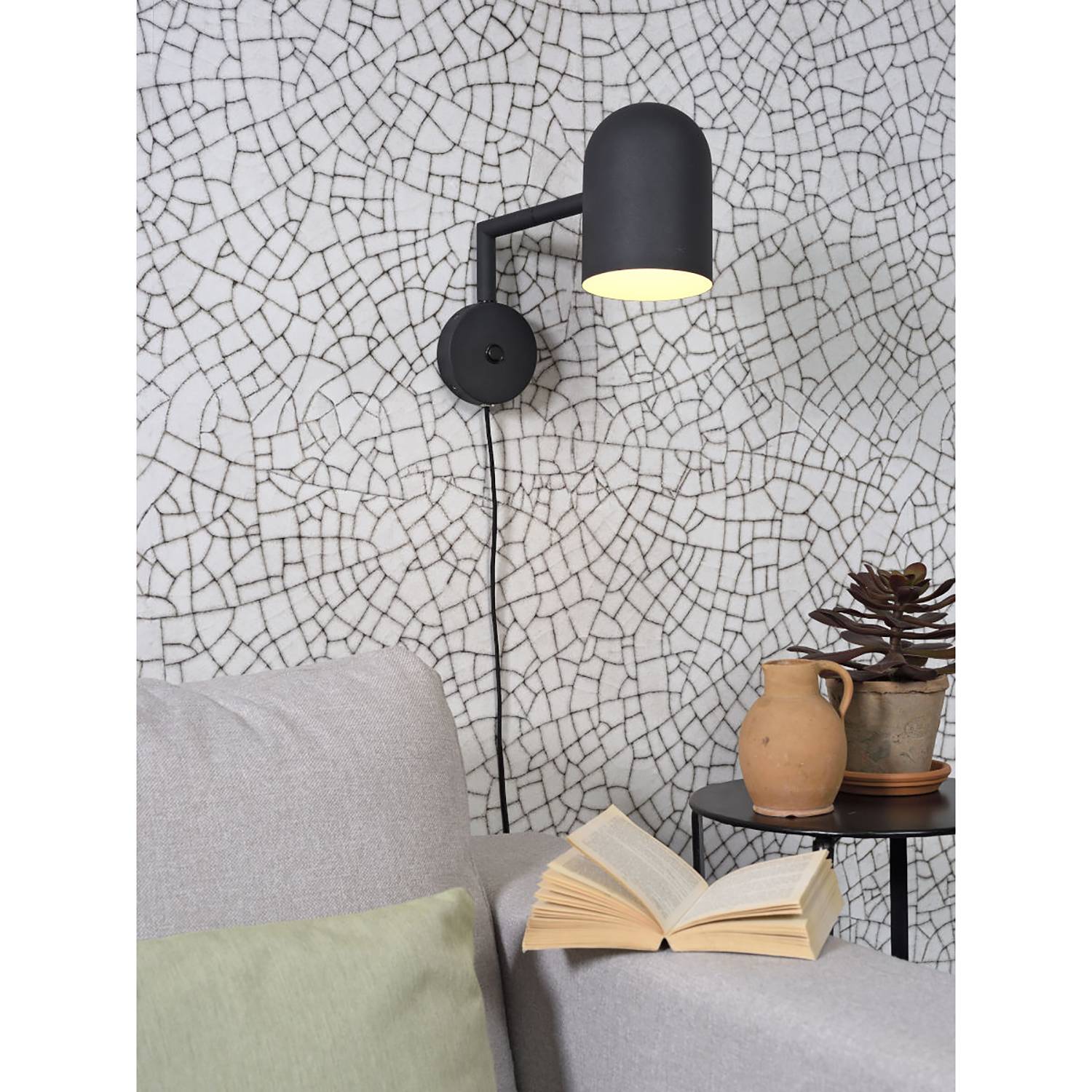 1-Flame Wall Lamp Marseille Iron Black