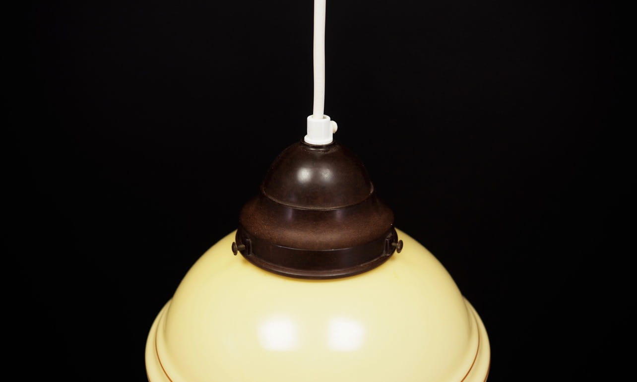 Vintage pendant lamp glass cream 1970s
