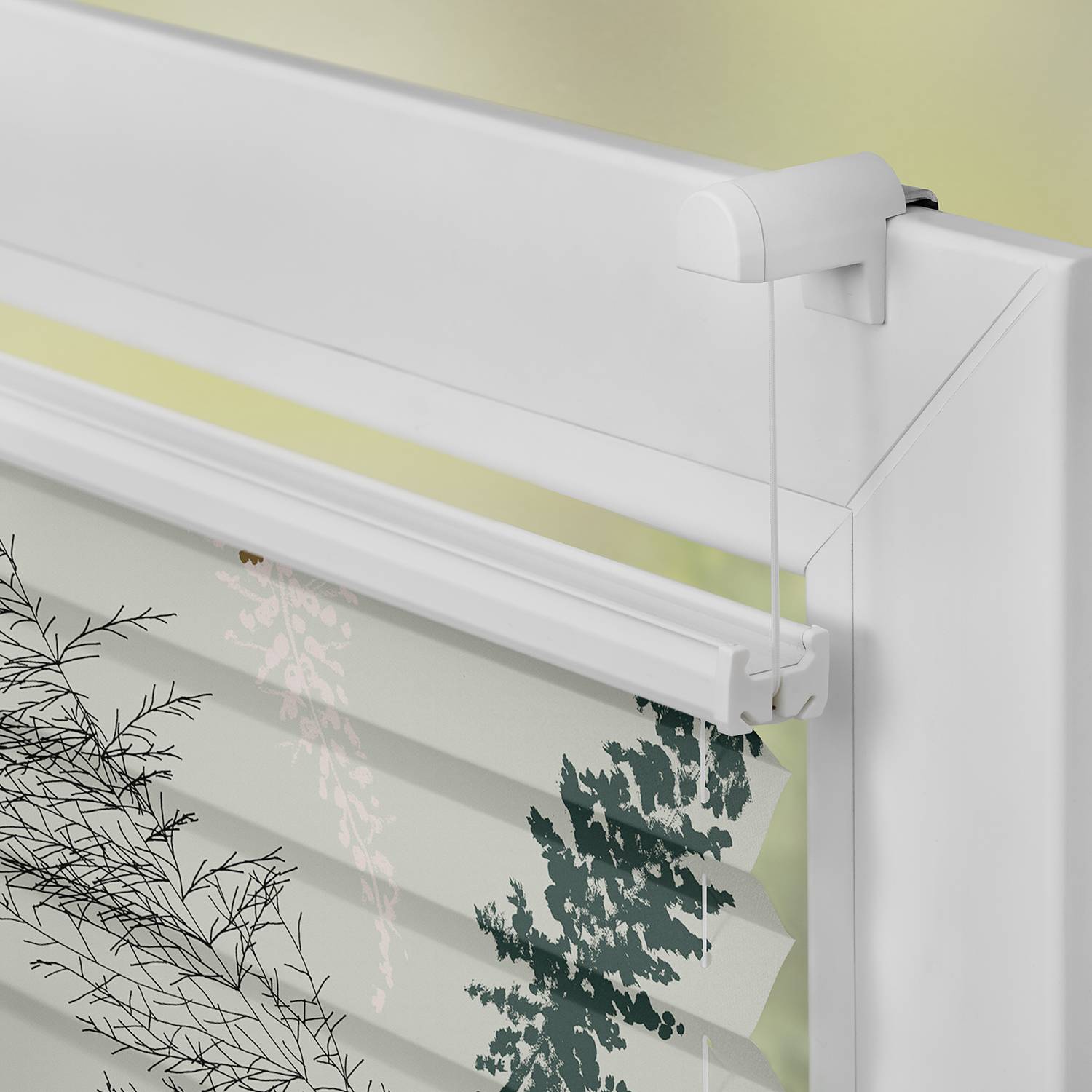 Plissee Klemmfix Fir Branches Polyester Grün 60 x 130 cm