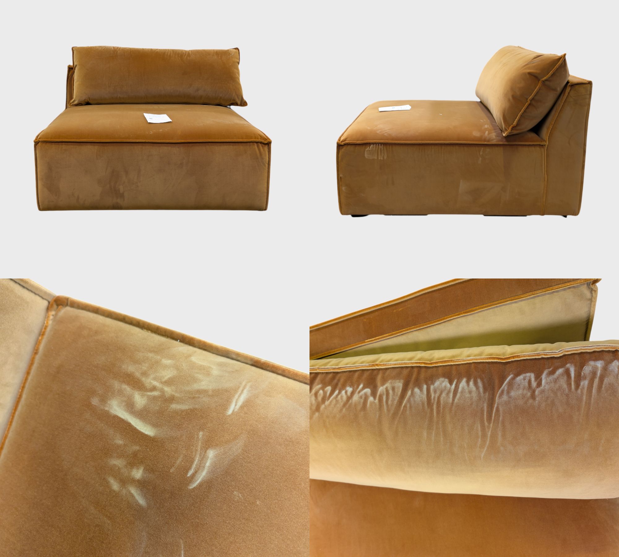 Daphne 1-Sitzer Modul Velour Matt Amber