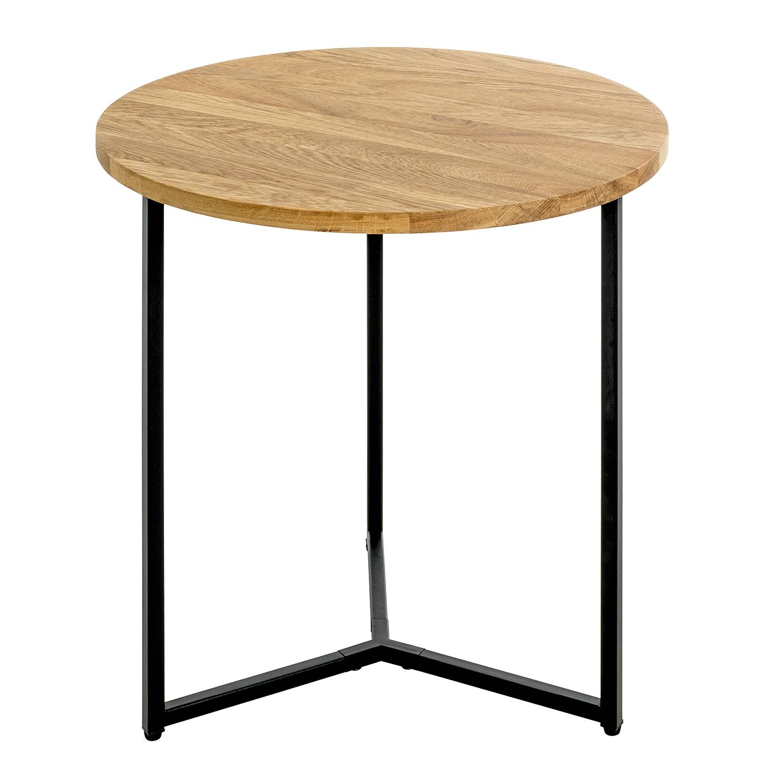 Northfield Round Side Table Oak Steel
