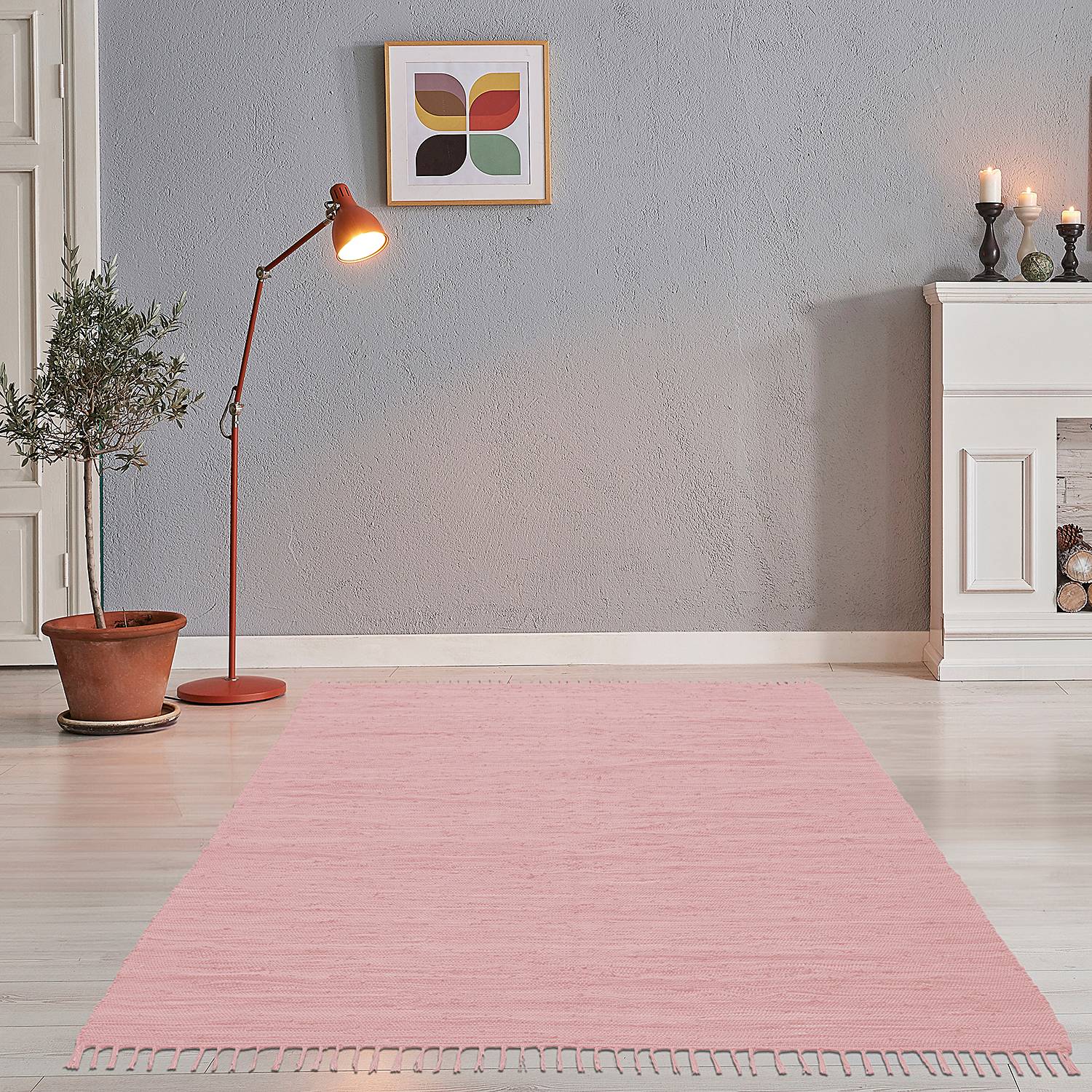 Happy Cotton Teppich Baumwolle Rosa 40 x 60 cm
