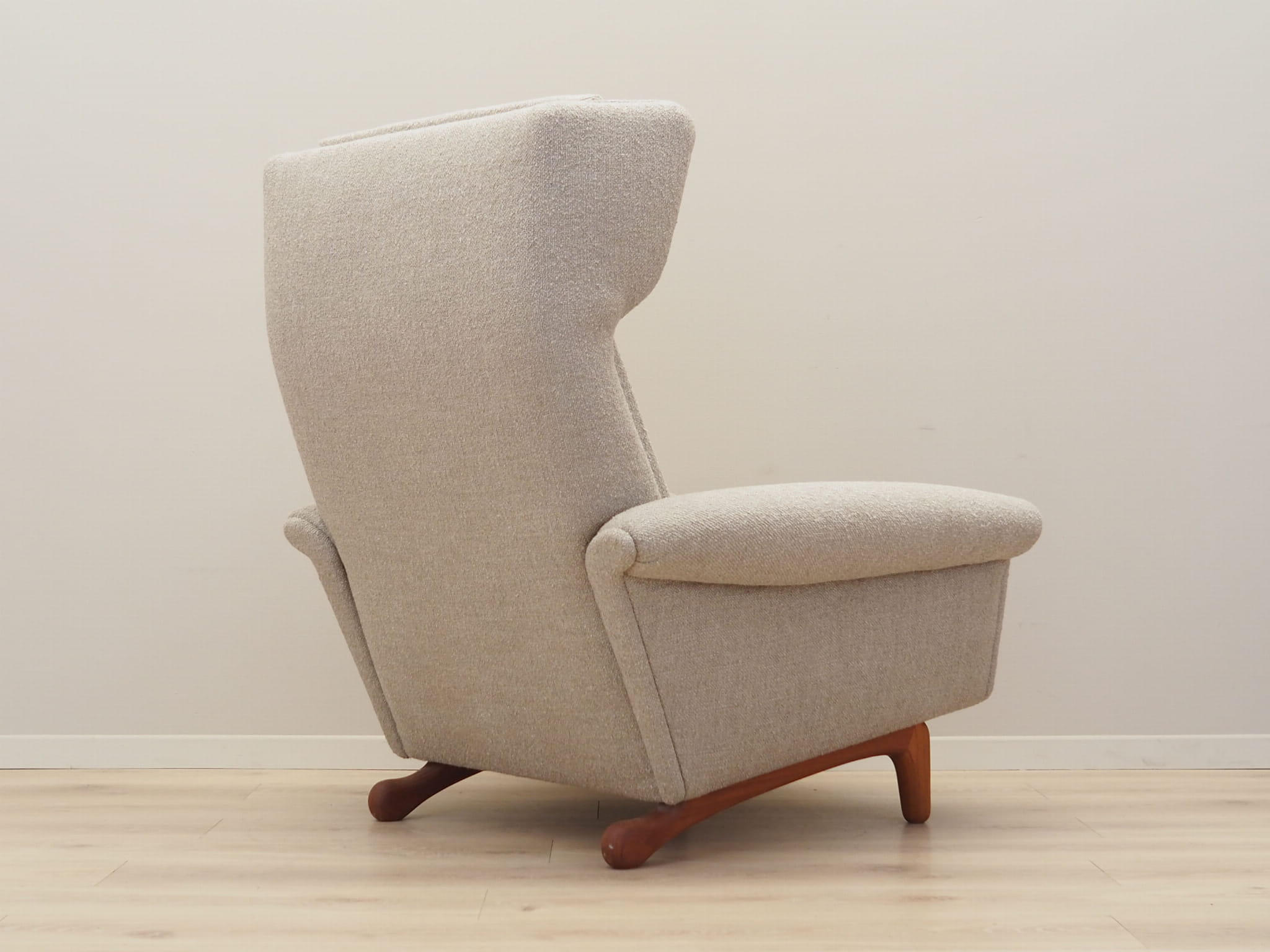 Vintage armchair Teak textile grey 1960s