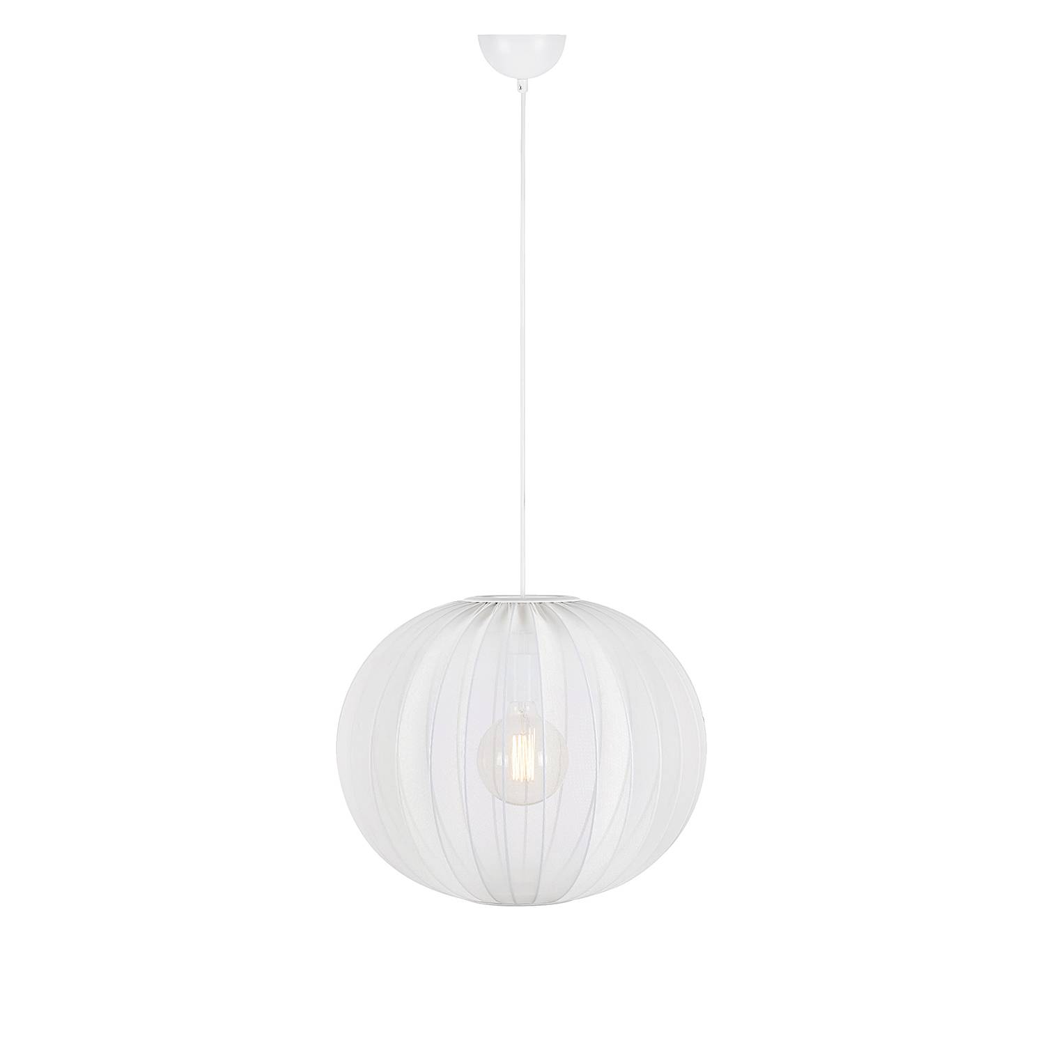 Pendelleuchte Florence Eisen Nylon Weiß