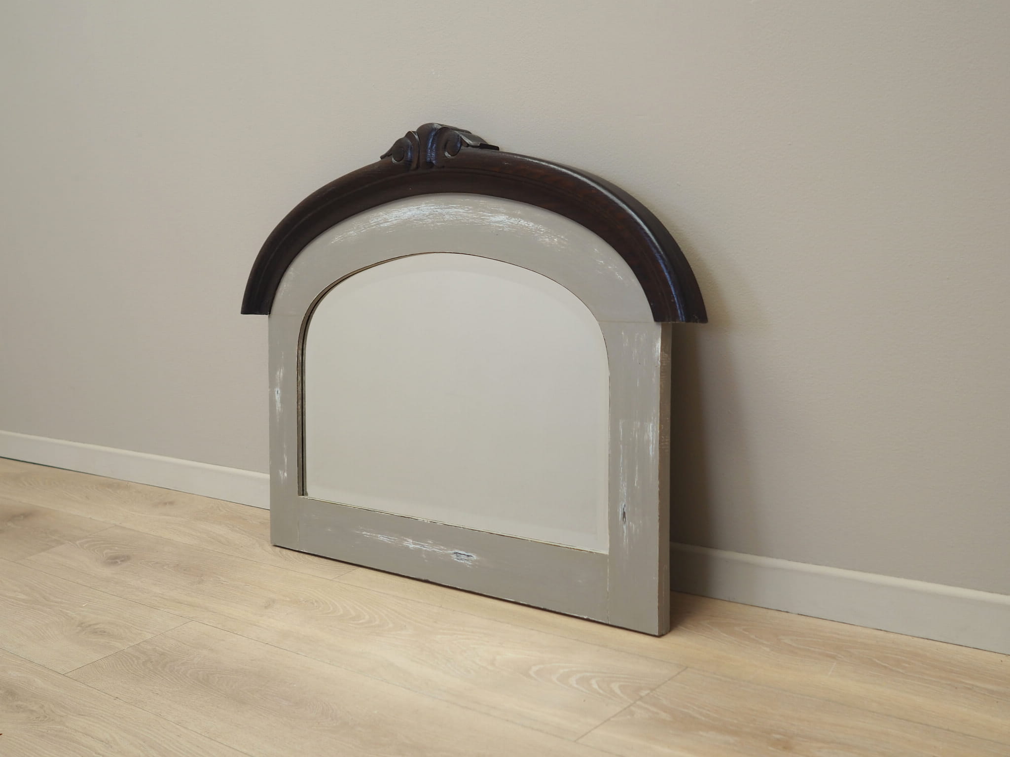 Vintage Mirror Oak Wood Brown 1960s