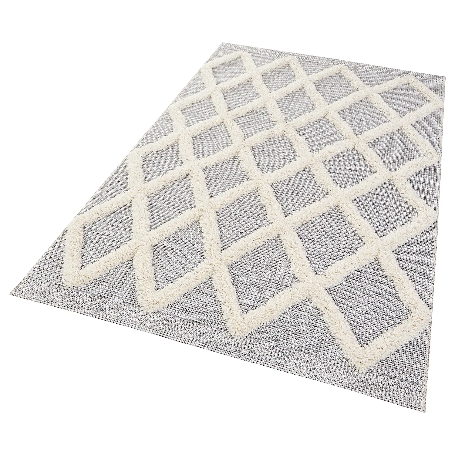 Ayoun In-/Outdoorteppich Hellgrau Creme