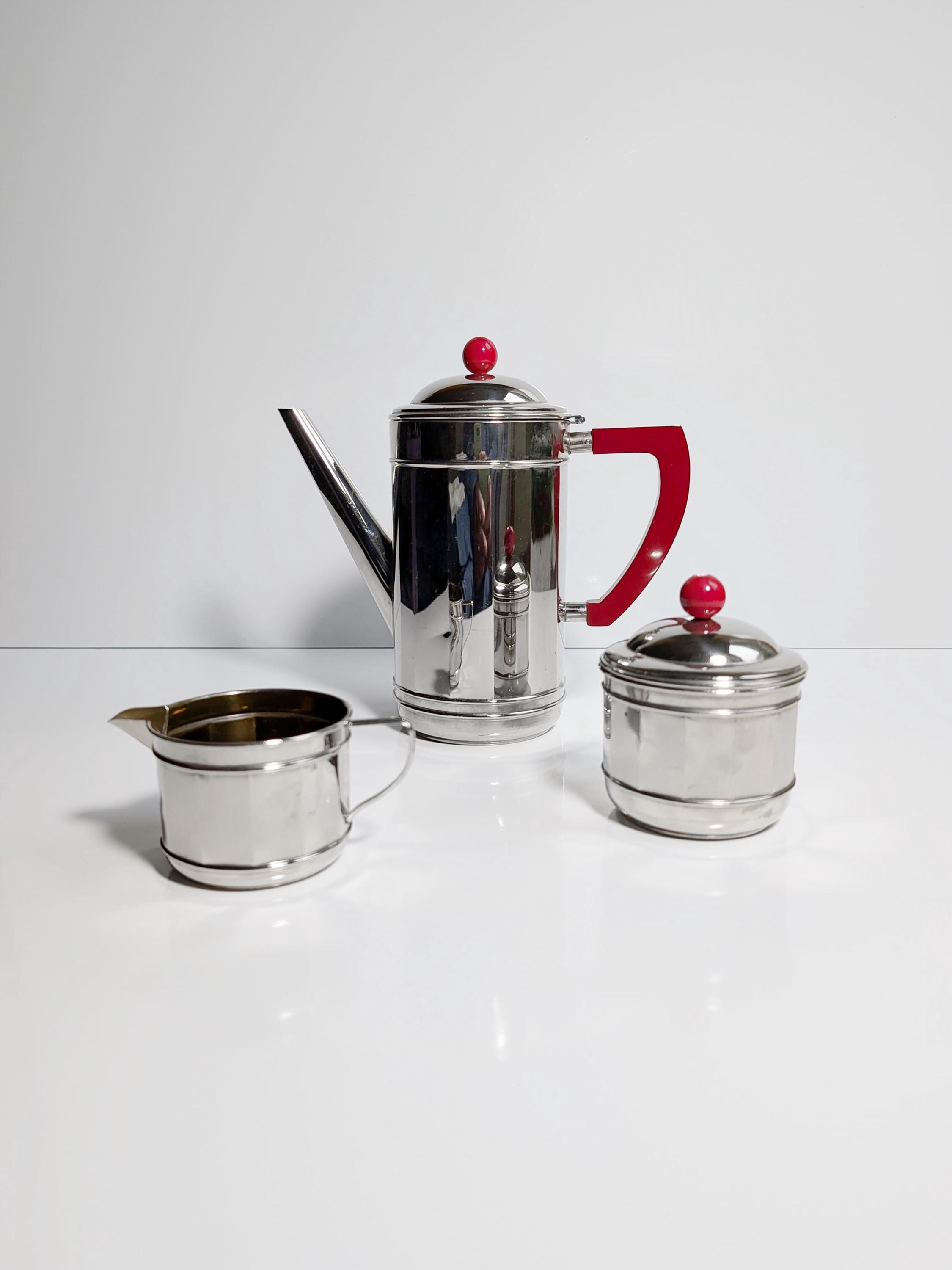 Art Deco Kaffee Set Chrom Silber 1930er Jahre