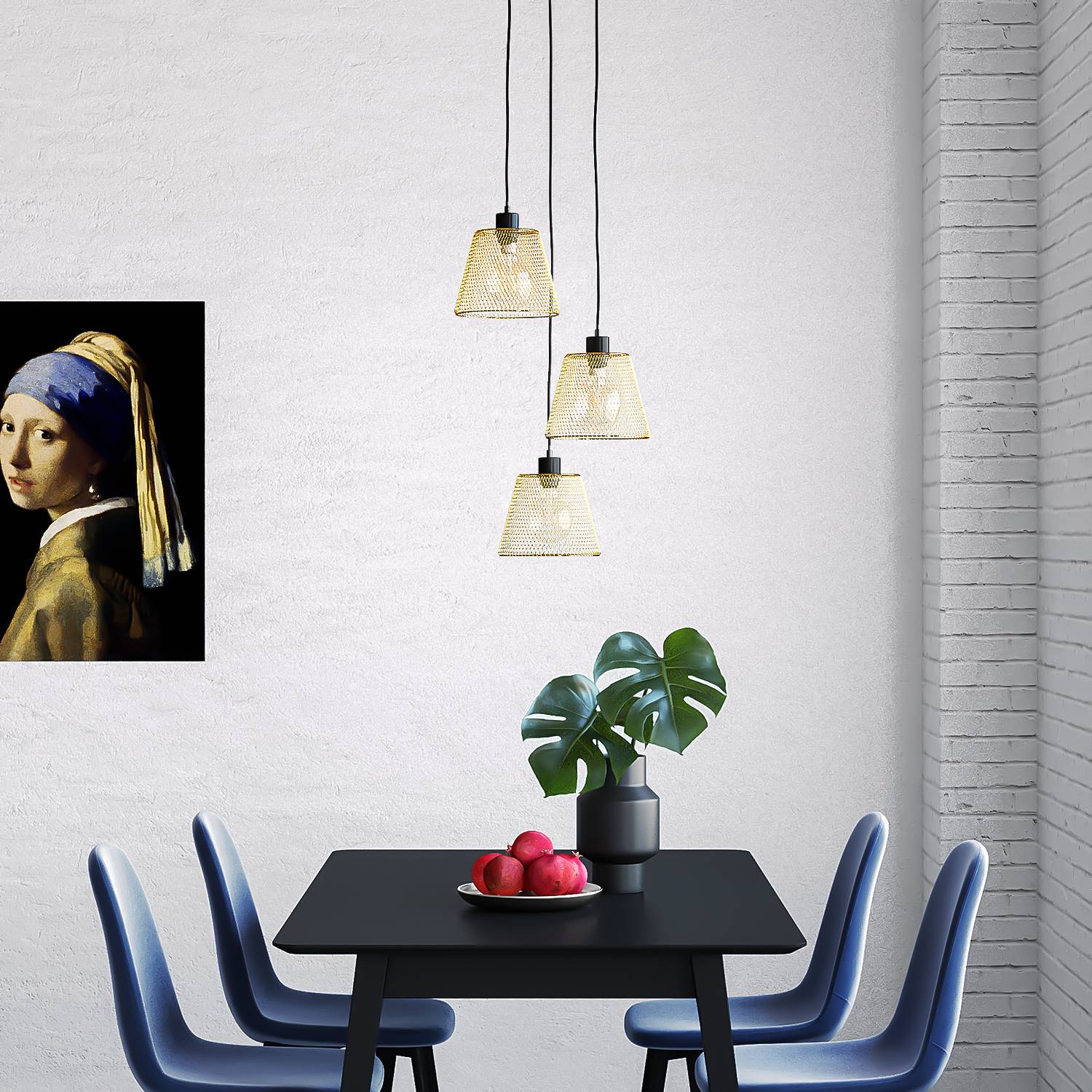 Le Vigan Pendant Lamp Iron 3-bulb