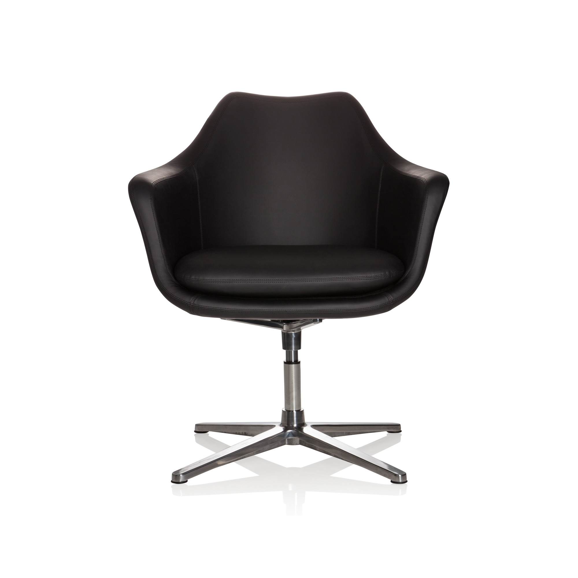 ARTEMIA Swivel Armchair Faux Leather Black