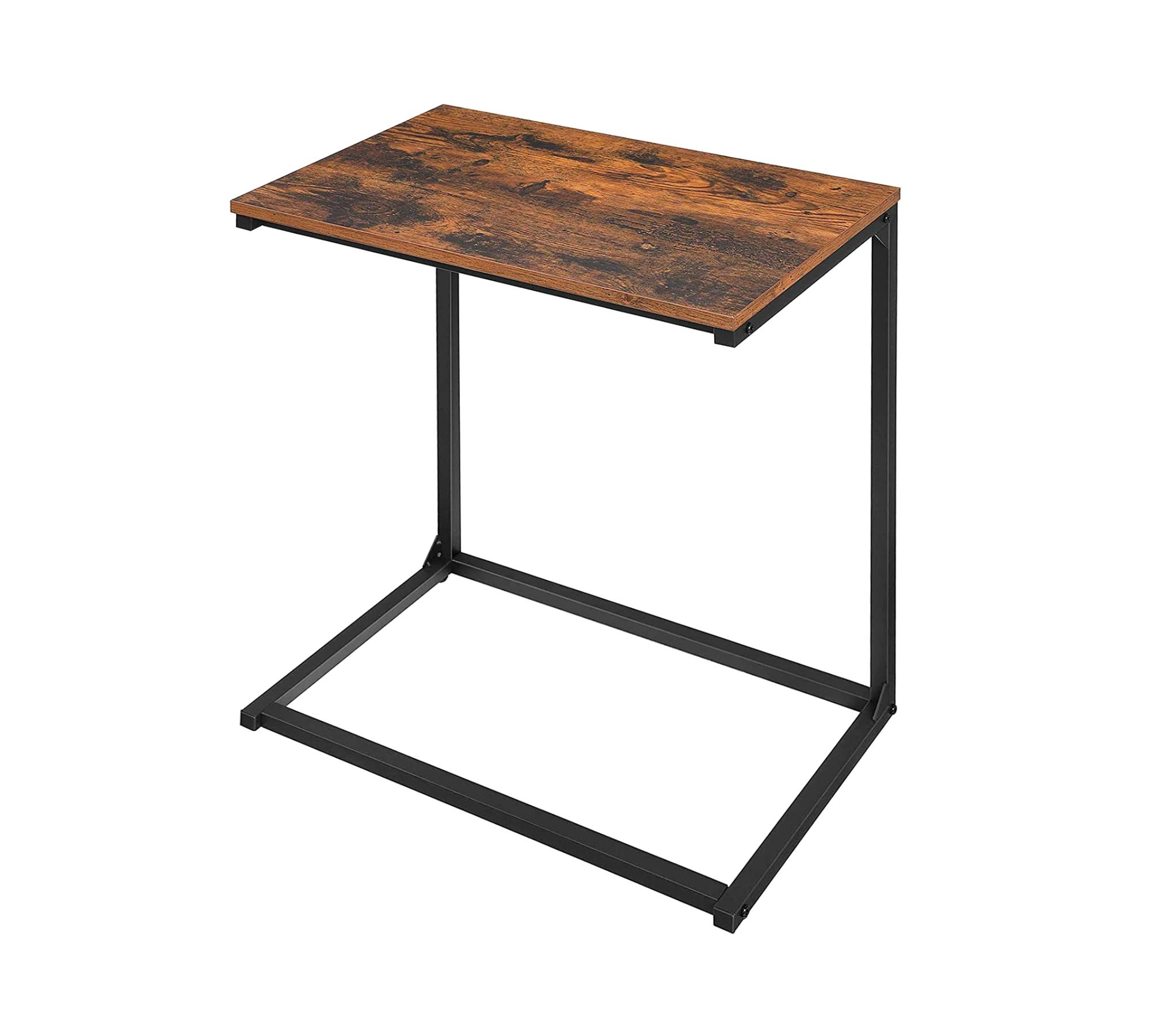 Side table metal brown black