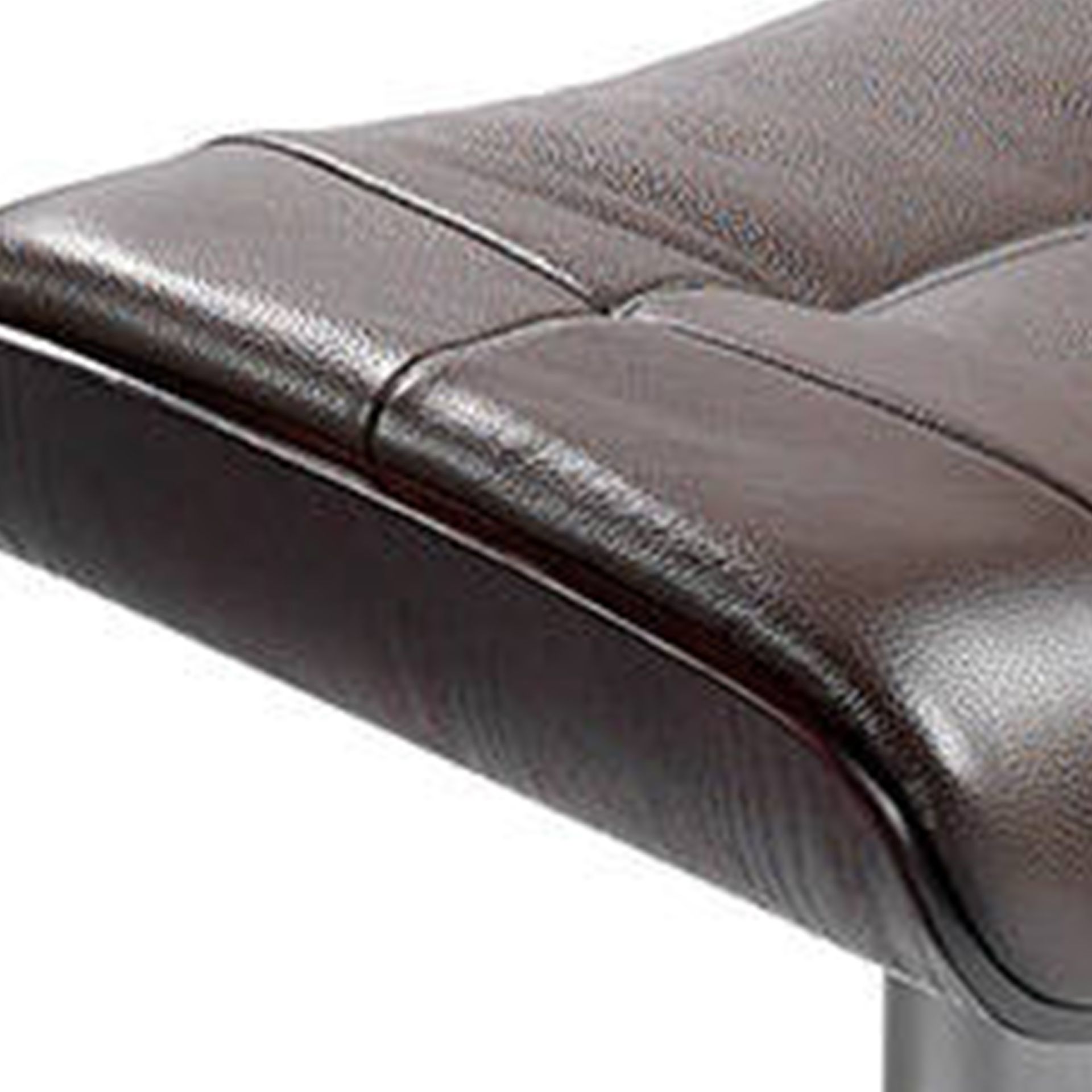 Fußhocker Leder Schokoladenbraun