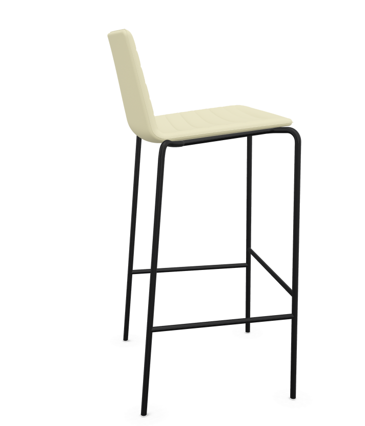 Flex Barhocker Leder Aluminium Weiß