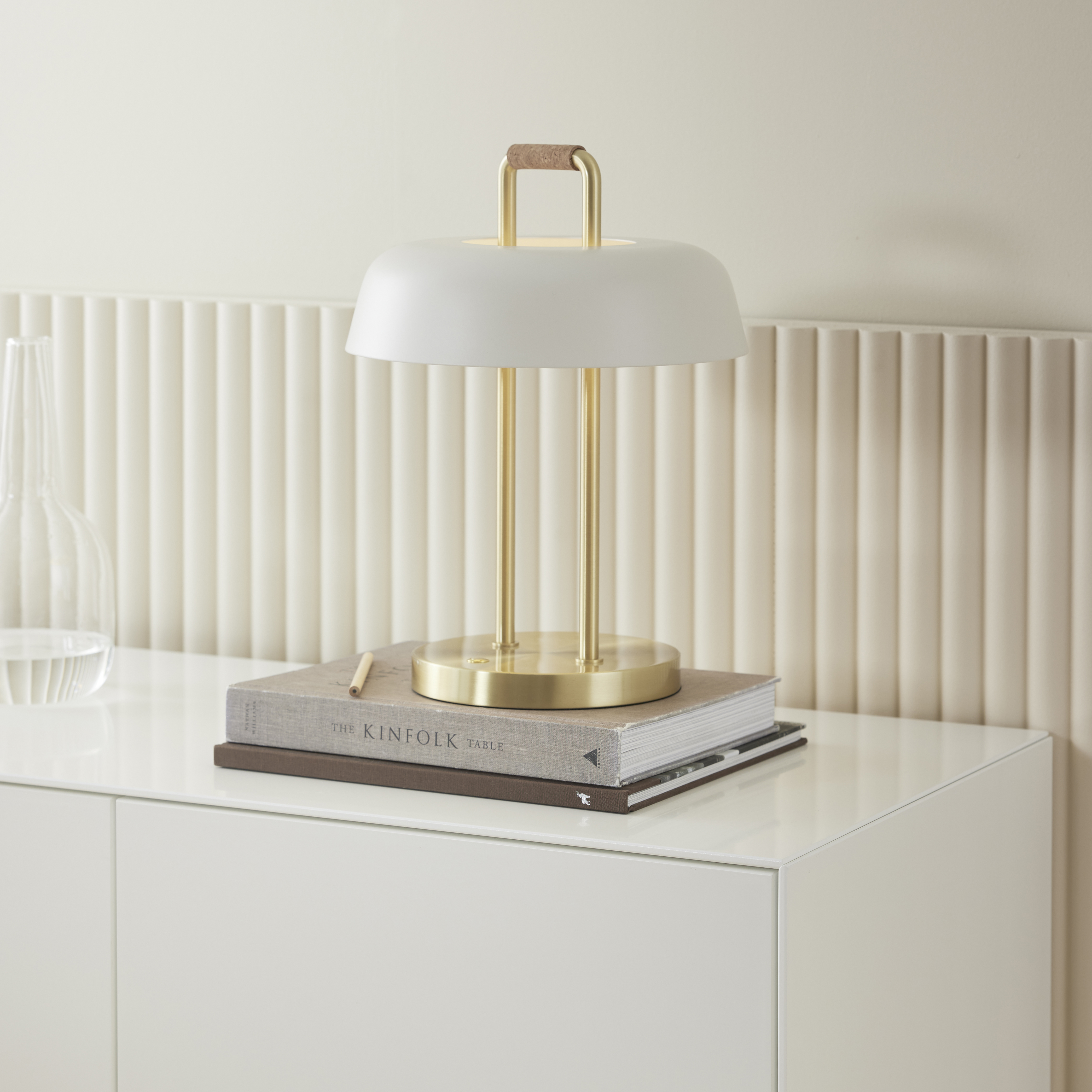 Heim Leuchte Tragbar mit Mini-USB-Anschluss Messing Creme