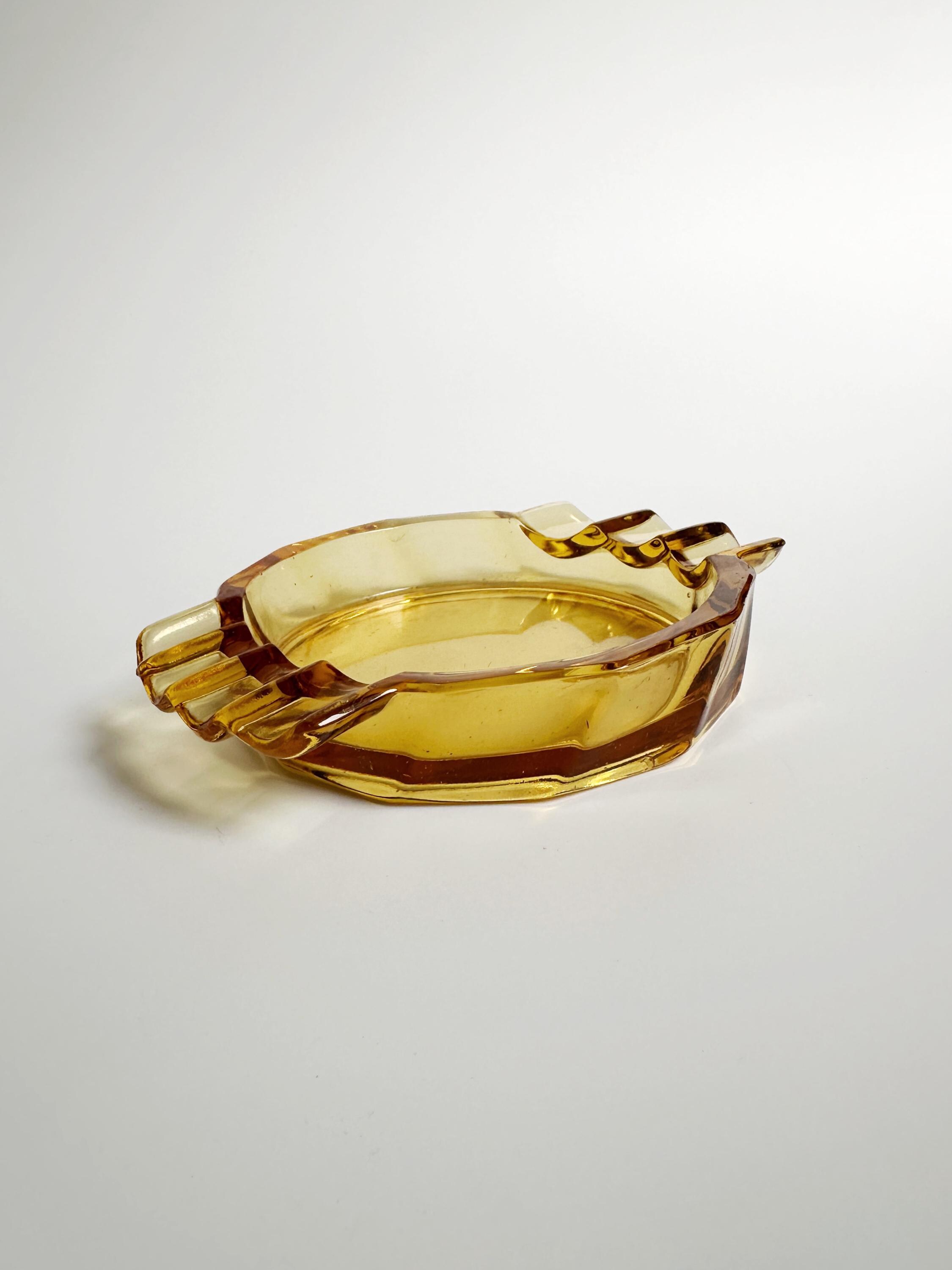Vintage Art Deco Aschenbecher Gelb 1930er Jahre