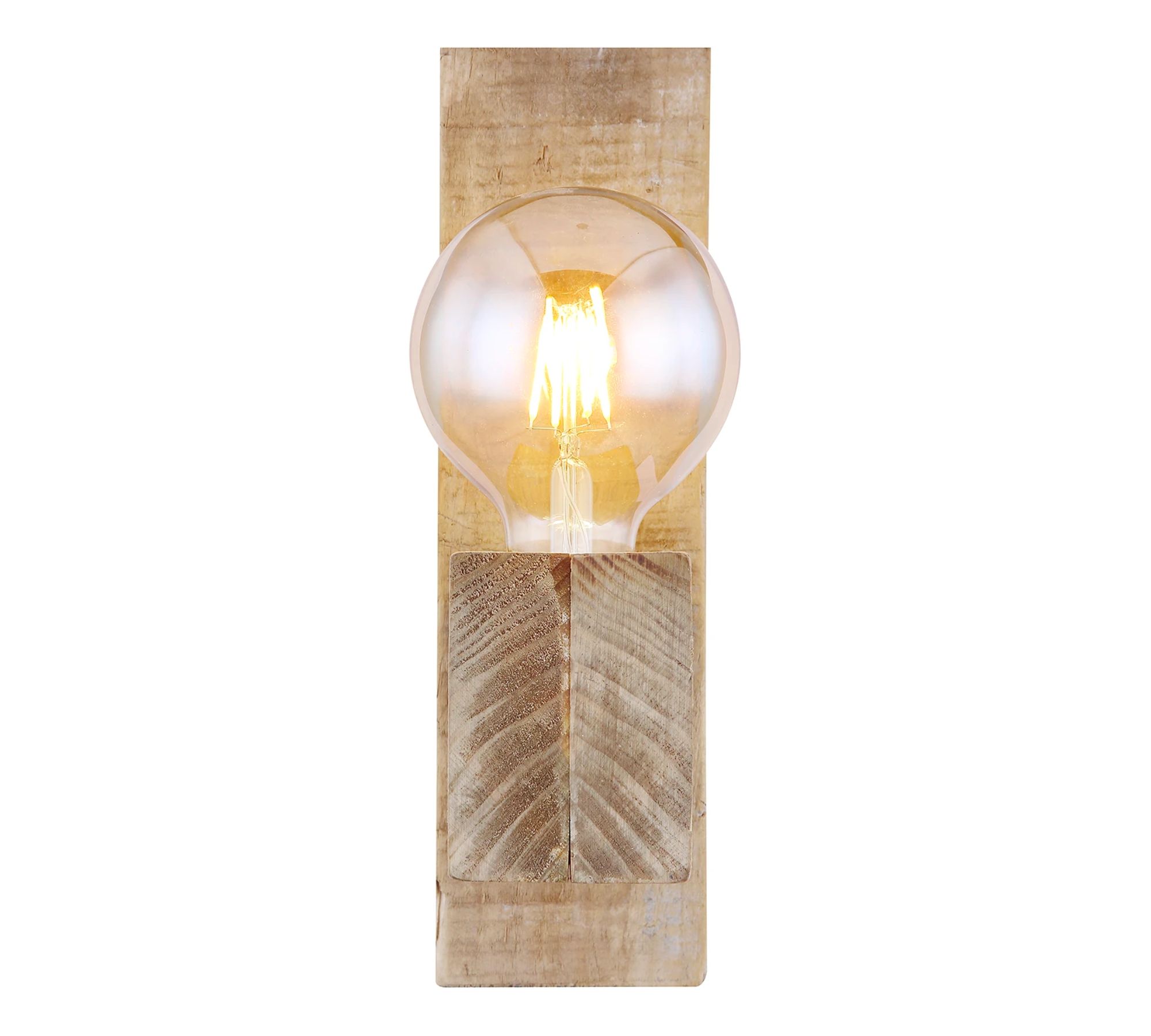 Wandleuchte 1-flammig Holz Natur Braun
