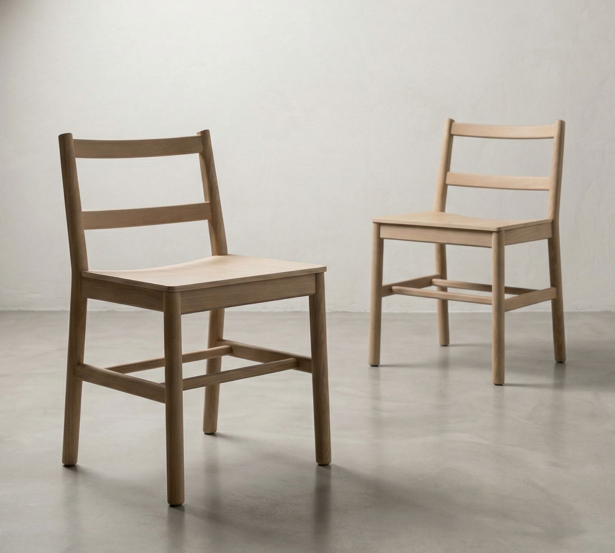 2x Julie Chair Oak Wood Natural