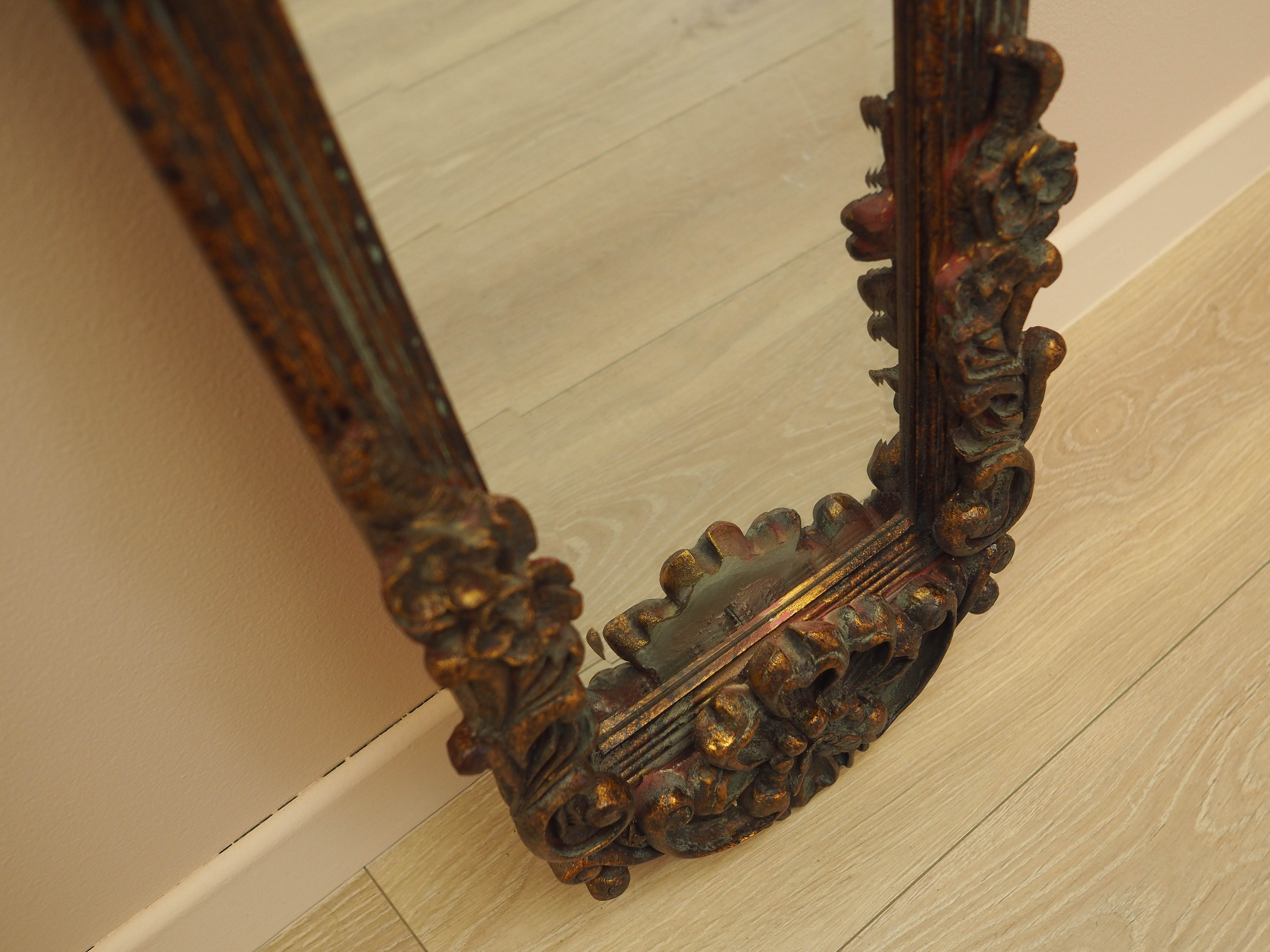 Mirror with wooden frame