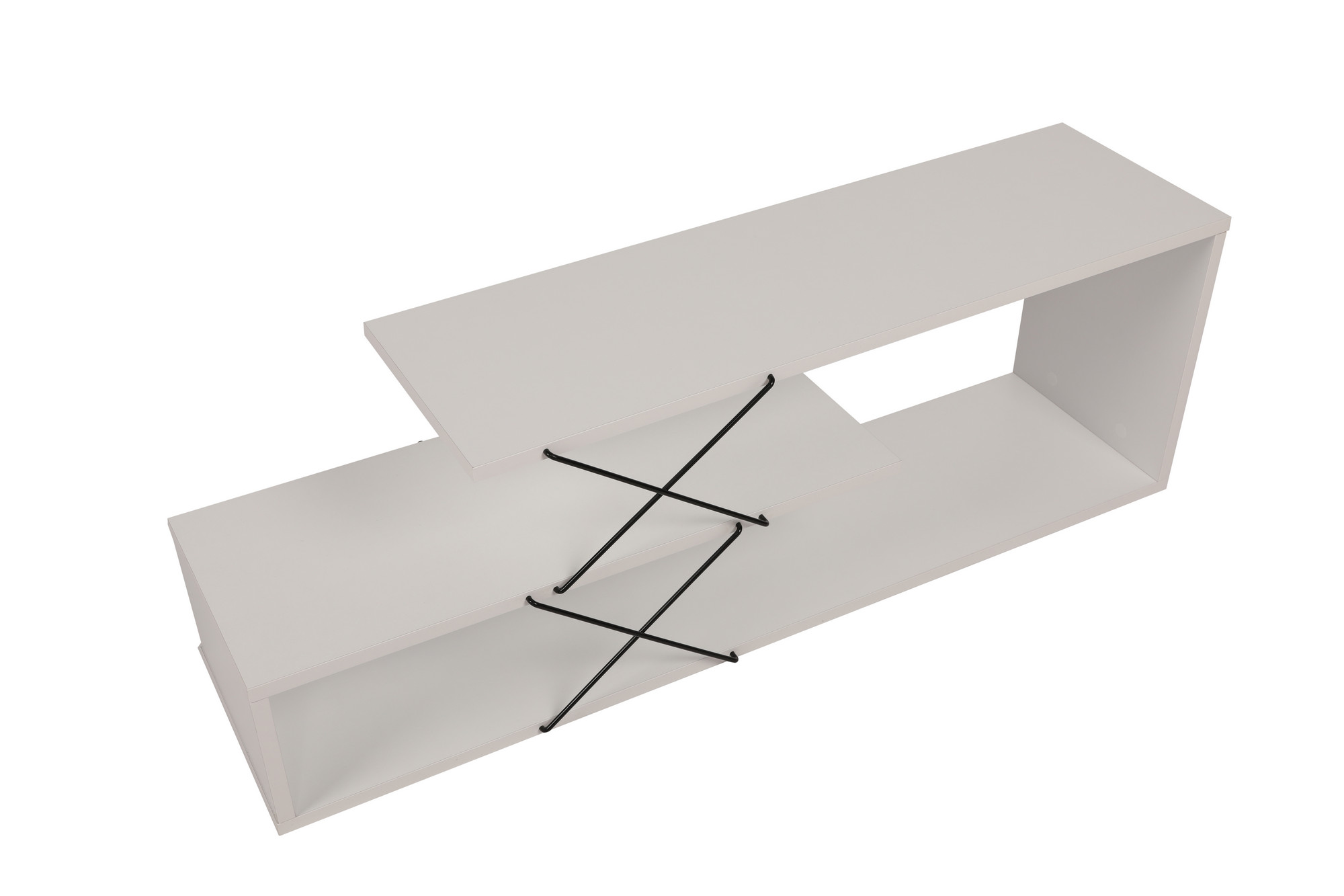 Zigzag Lowboard Wood Veneer White