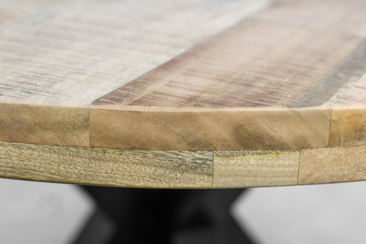 Ovale Portland Tischplatte Mangoholz