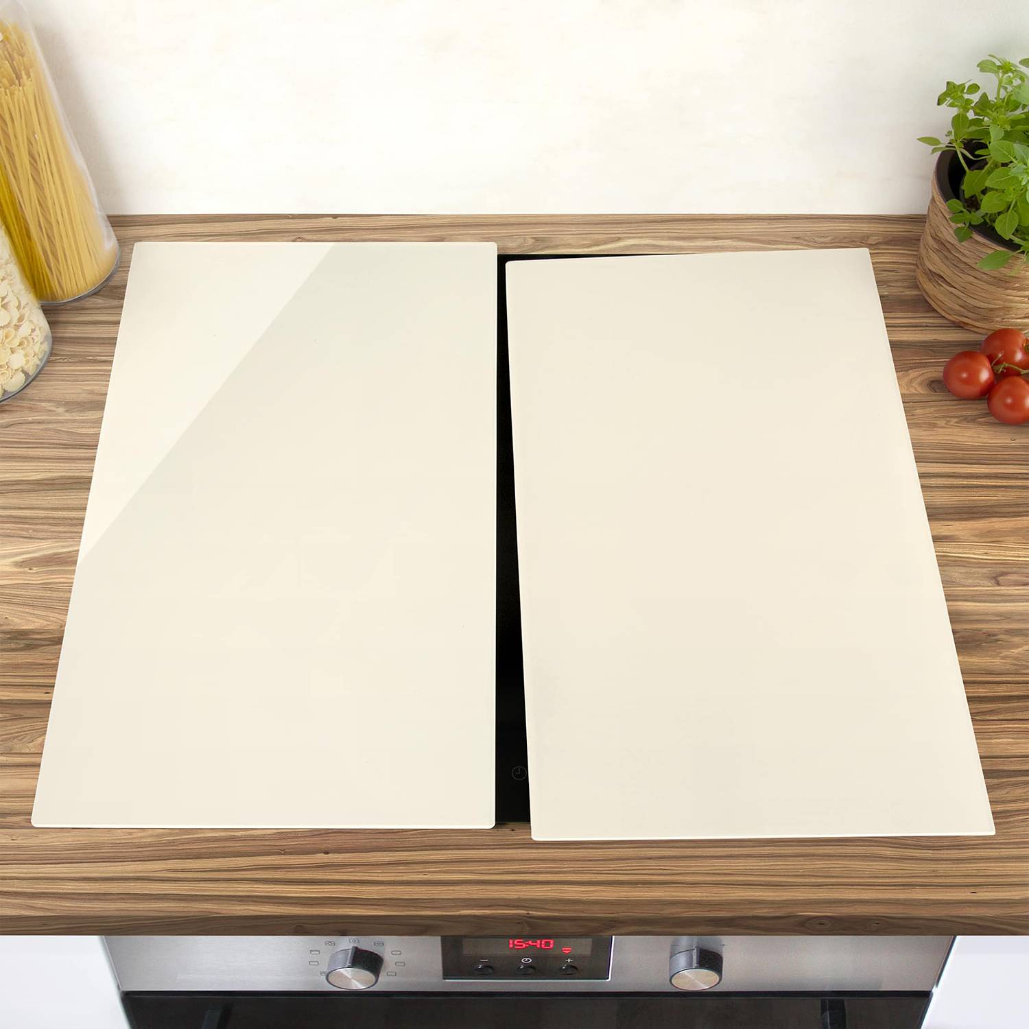 Herdabdeckplatte Kaschmir Sicherheitsglas Beige