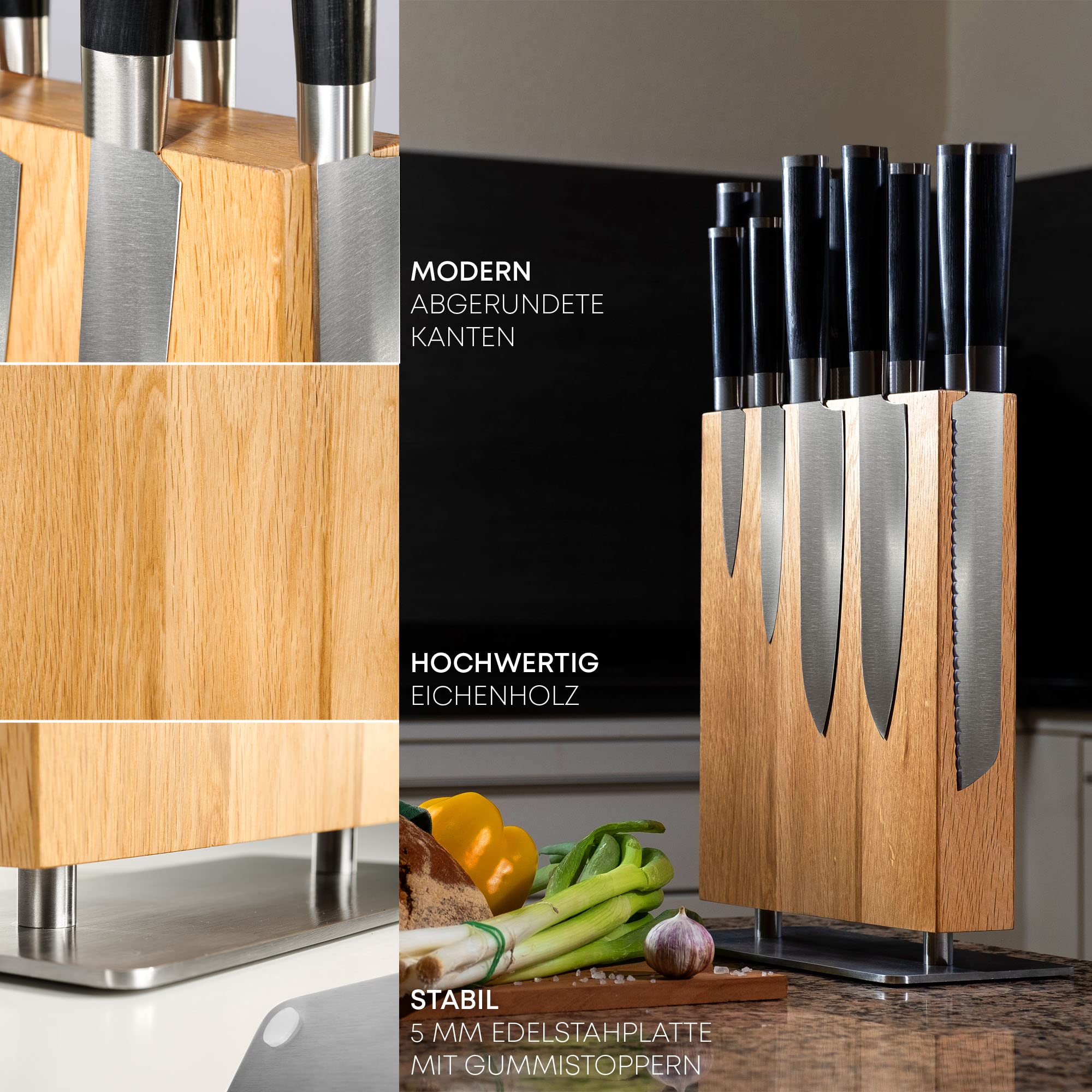 Messerblock Magnetisch Holz Natural