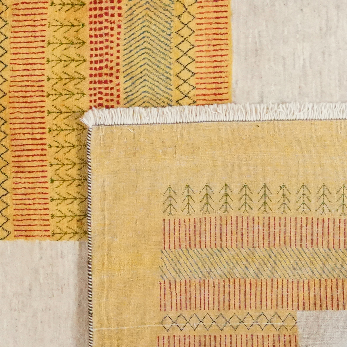 Rizbaf Gabbeh Tappeto Lana Beige