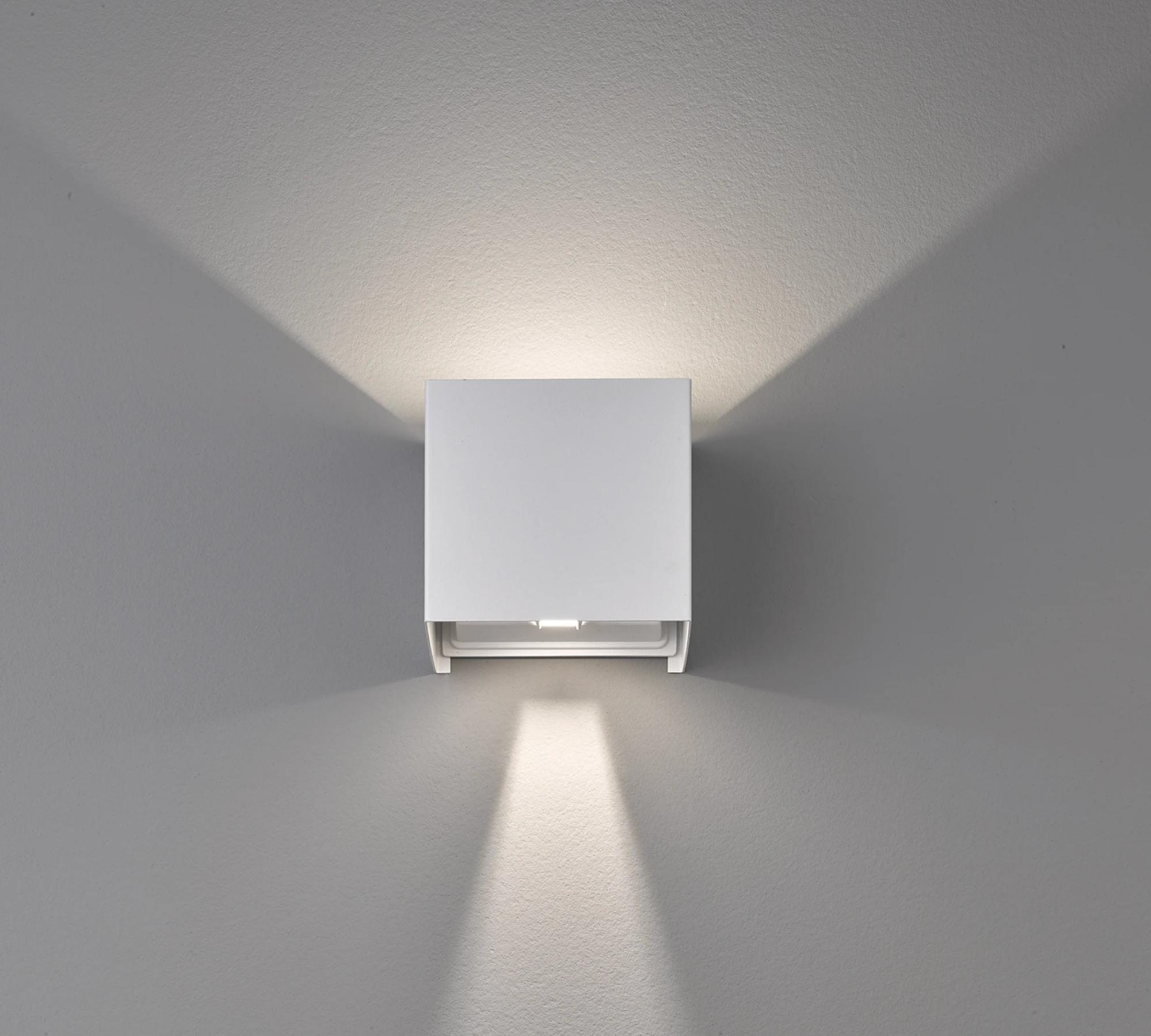 2-flame LED wall light Aluminium White