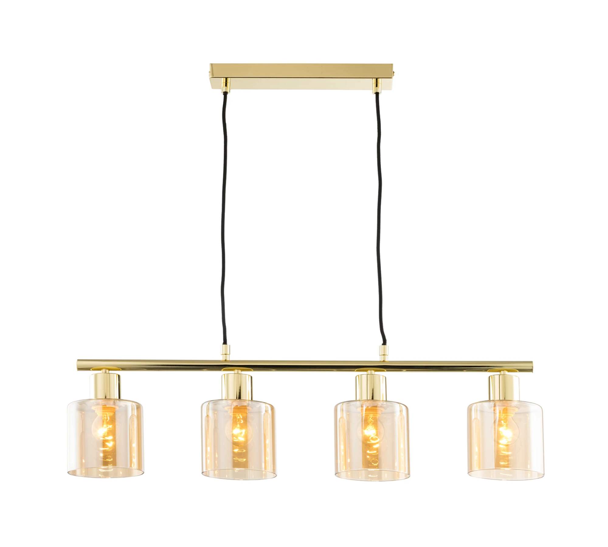 Pendant lamp glass metal brass