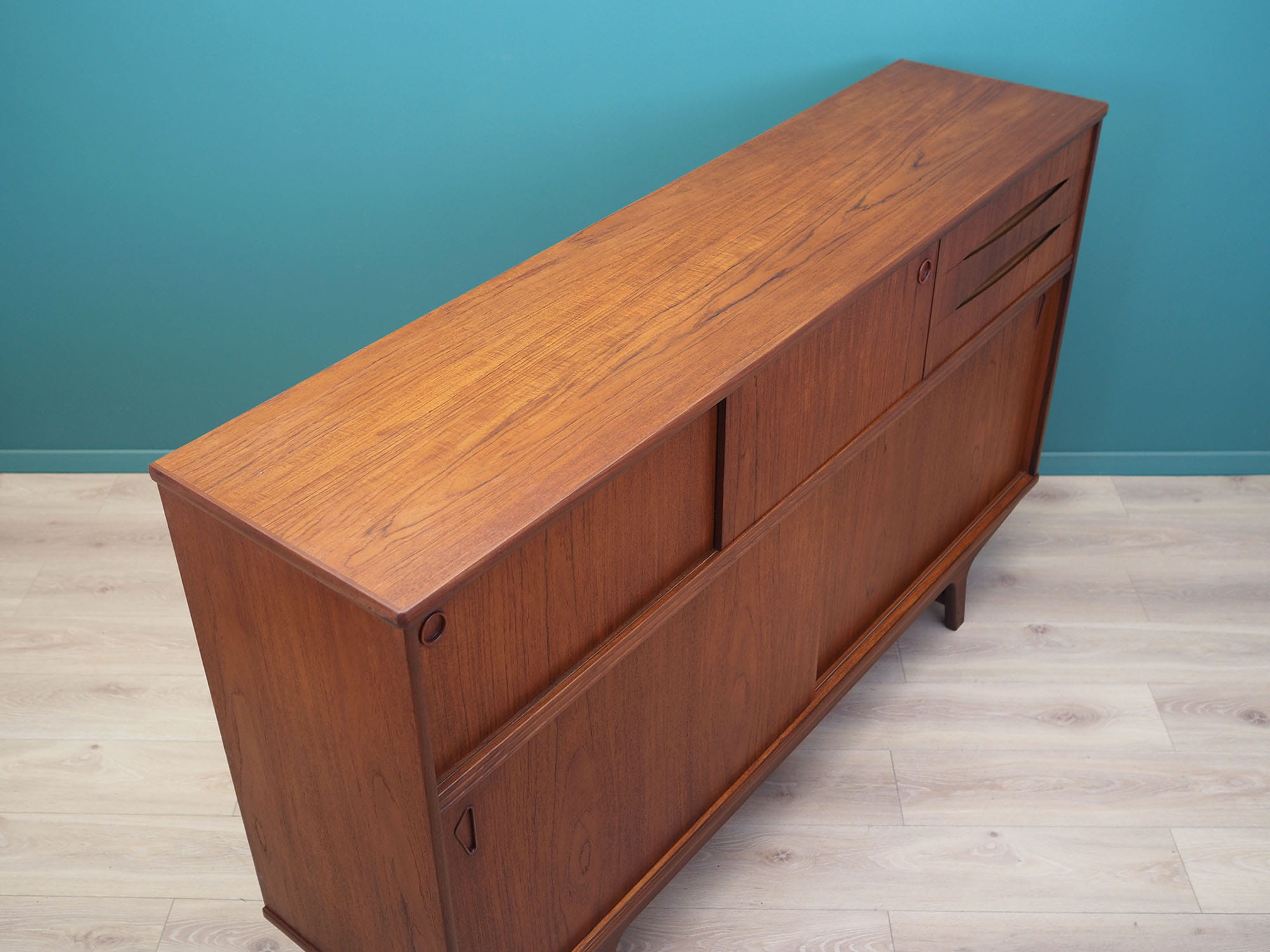 Vintage Highboard Teakholz Braun 1960er Jahre