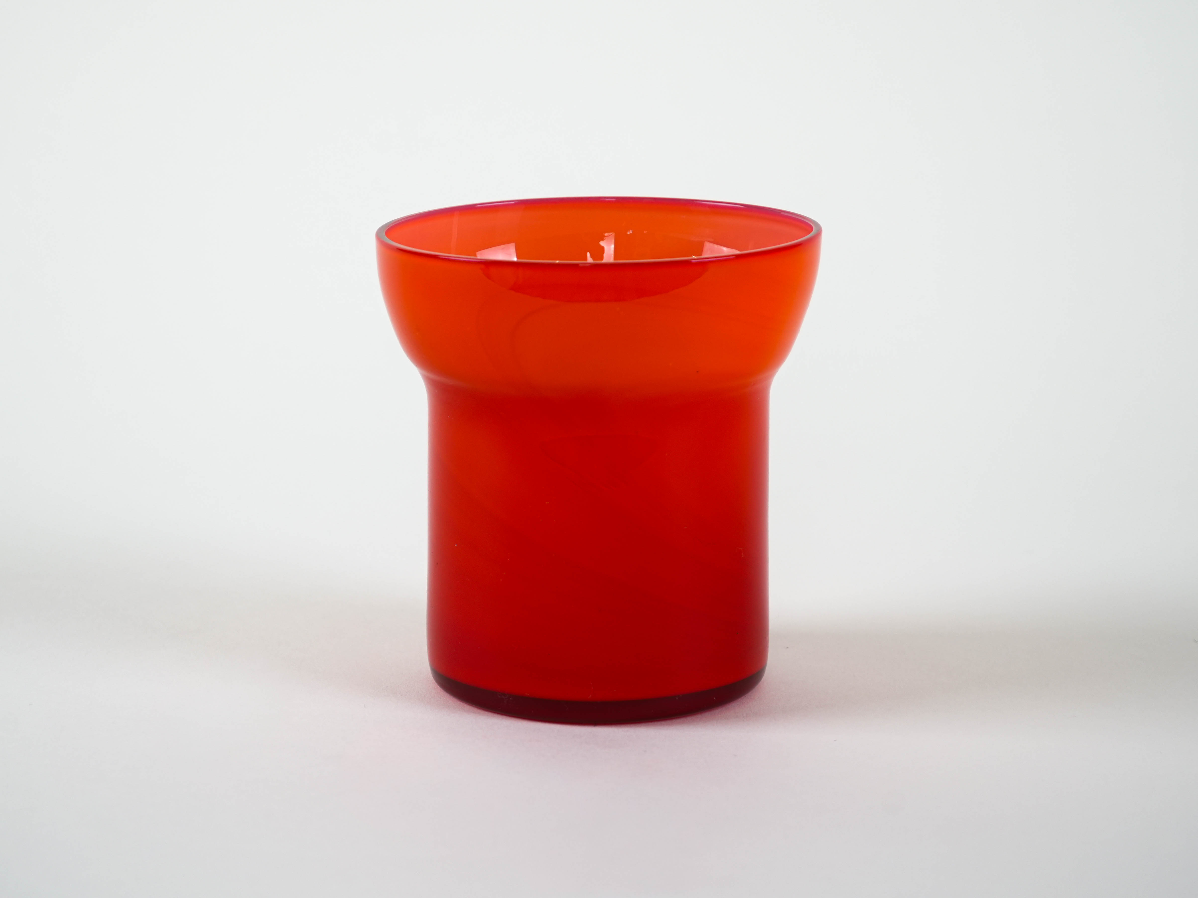 Glass Vase Red 1970s