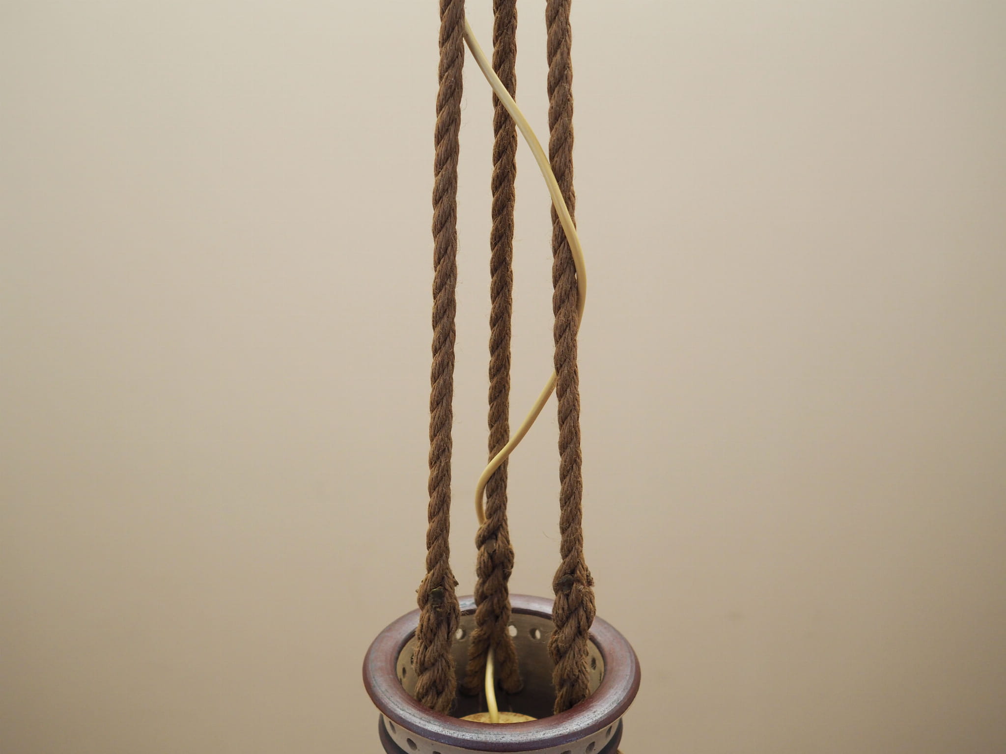 Vintage pendant lamp ceramic grey 1960s