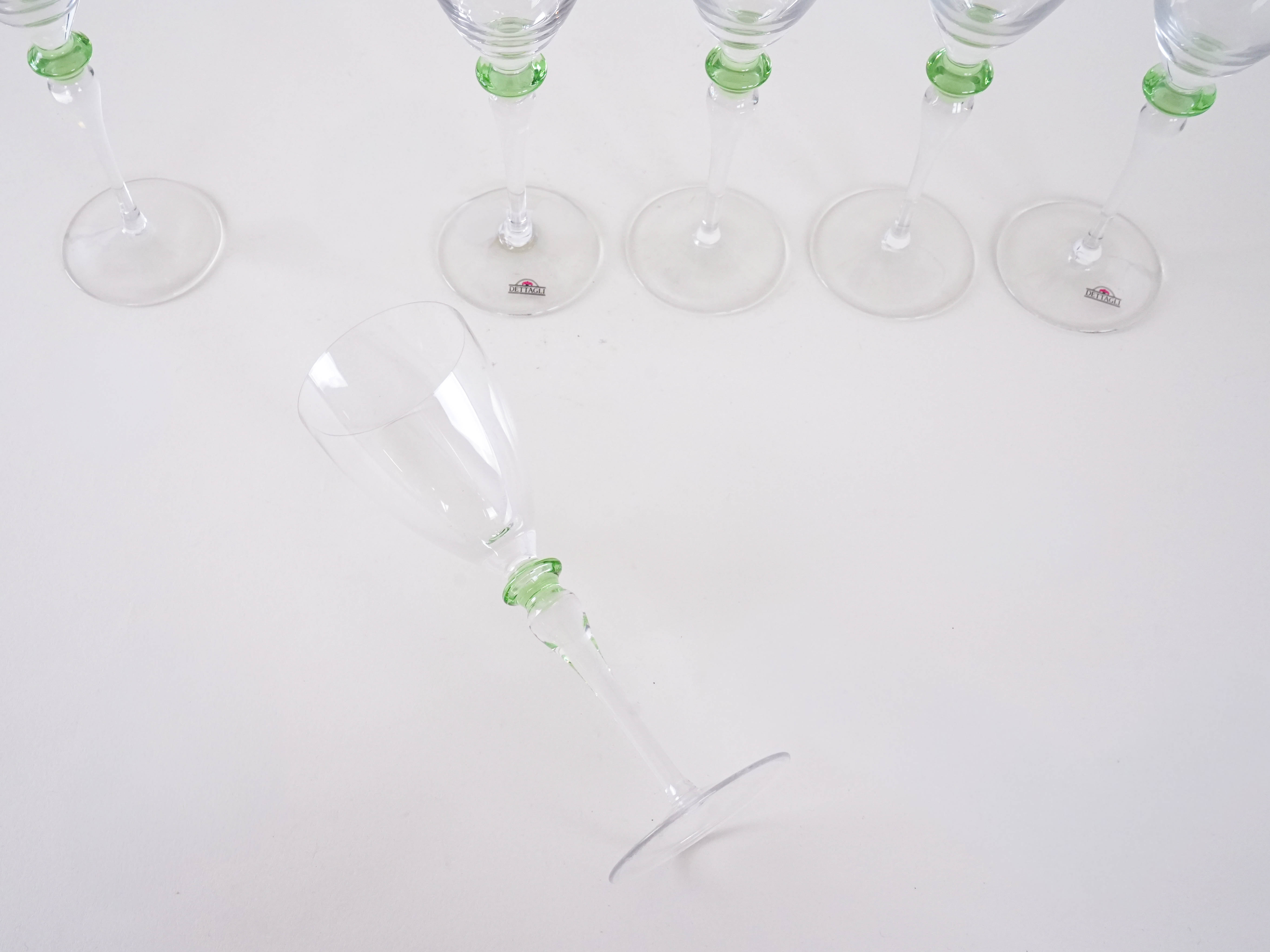 Set of Six Glasses Transparent 1970s