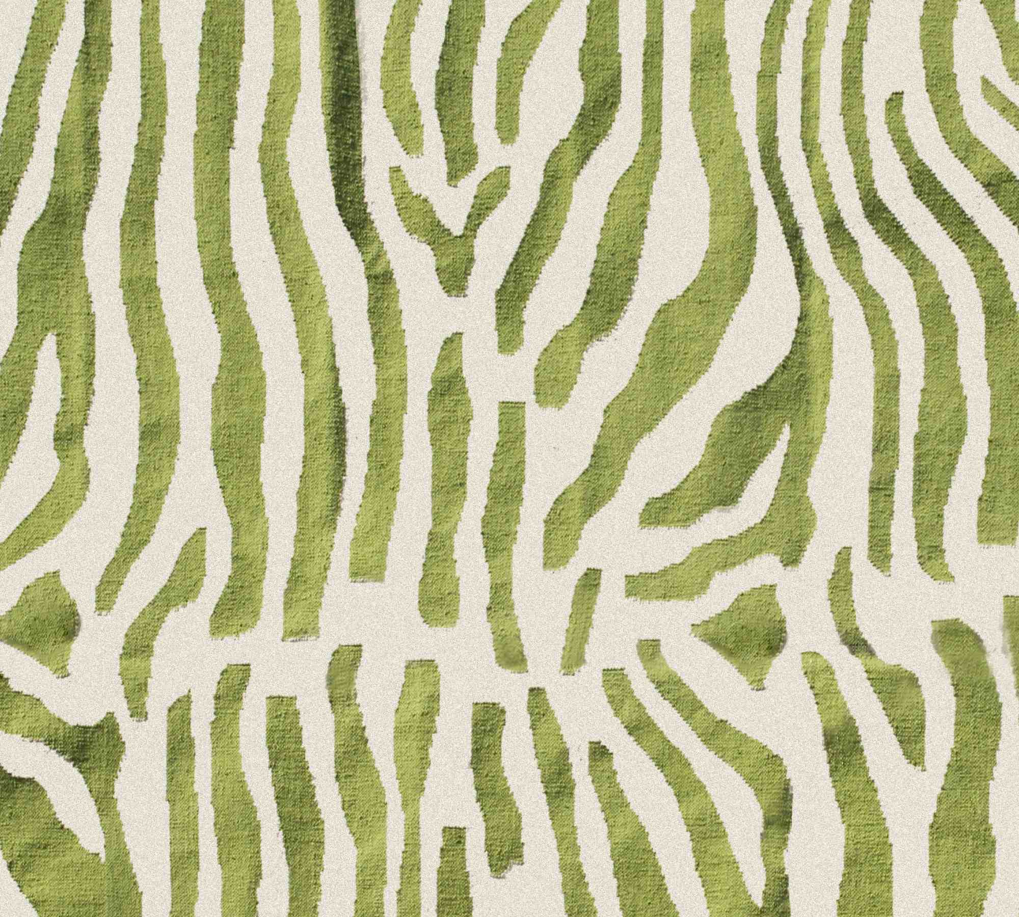 Outdoor-Kilim Teppich Tigermuster Grün 230 x 300 cm
