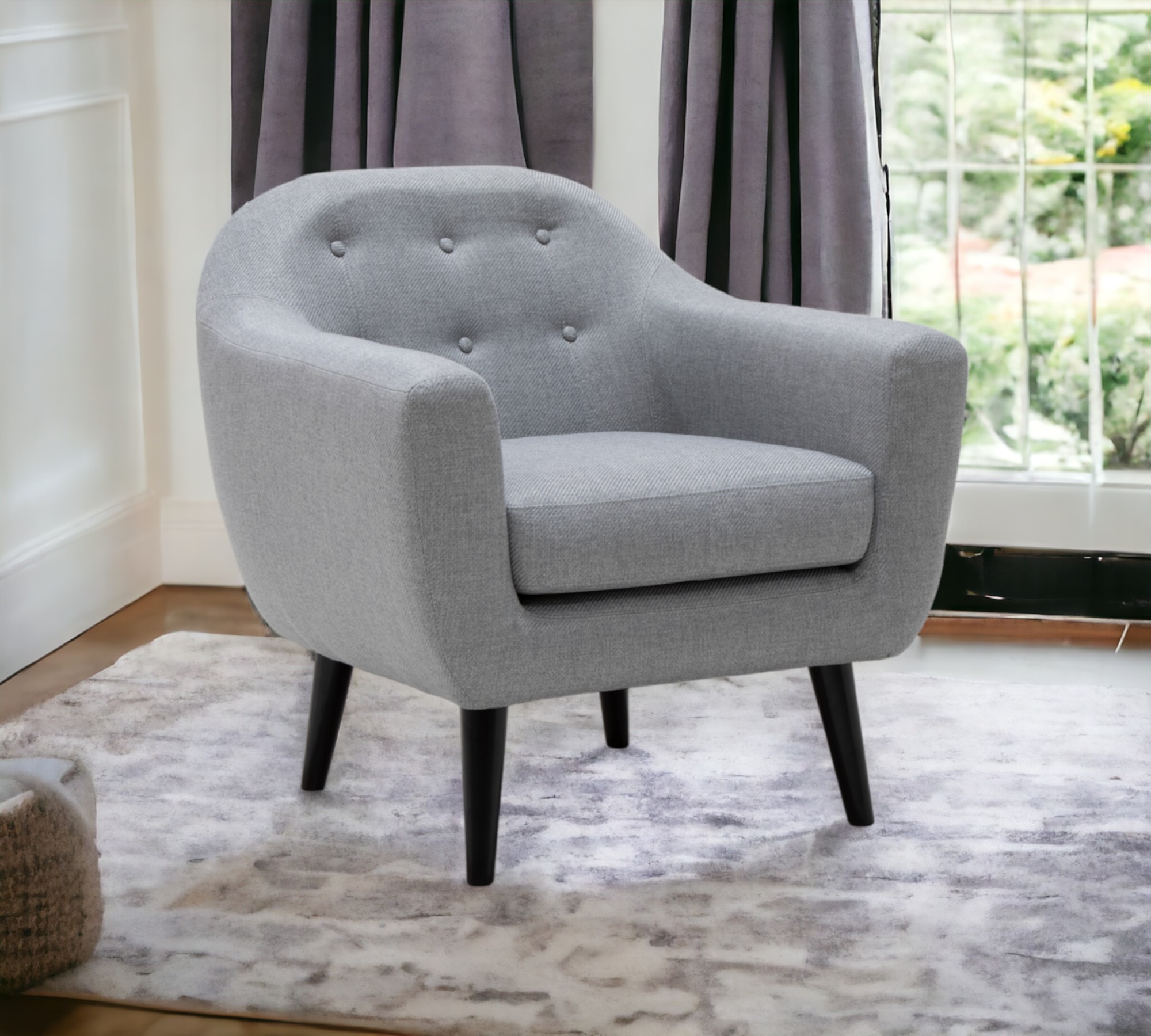 Ritchie Sessel Textil Holz Pearl Grey