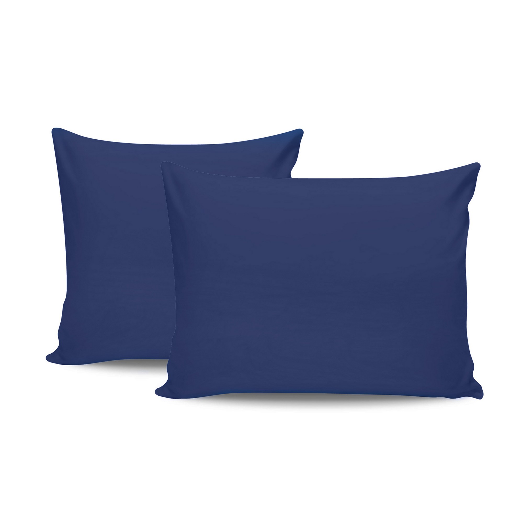2x Pillowcase Ranforce Cotton Dark Blue