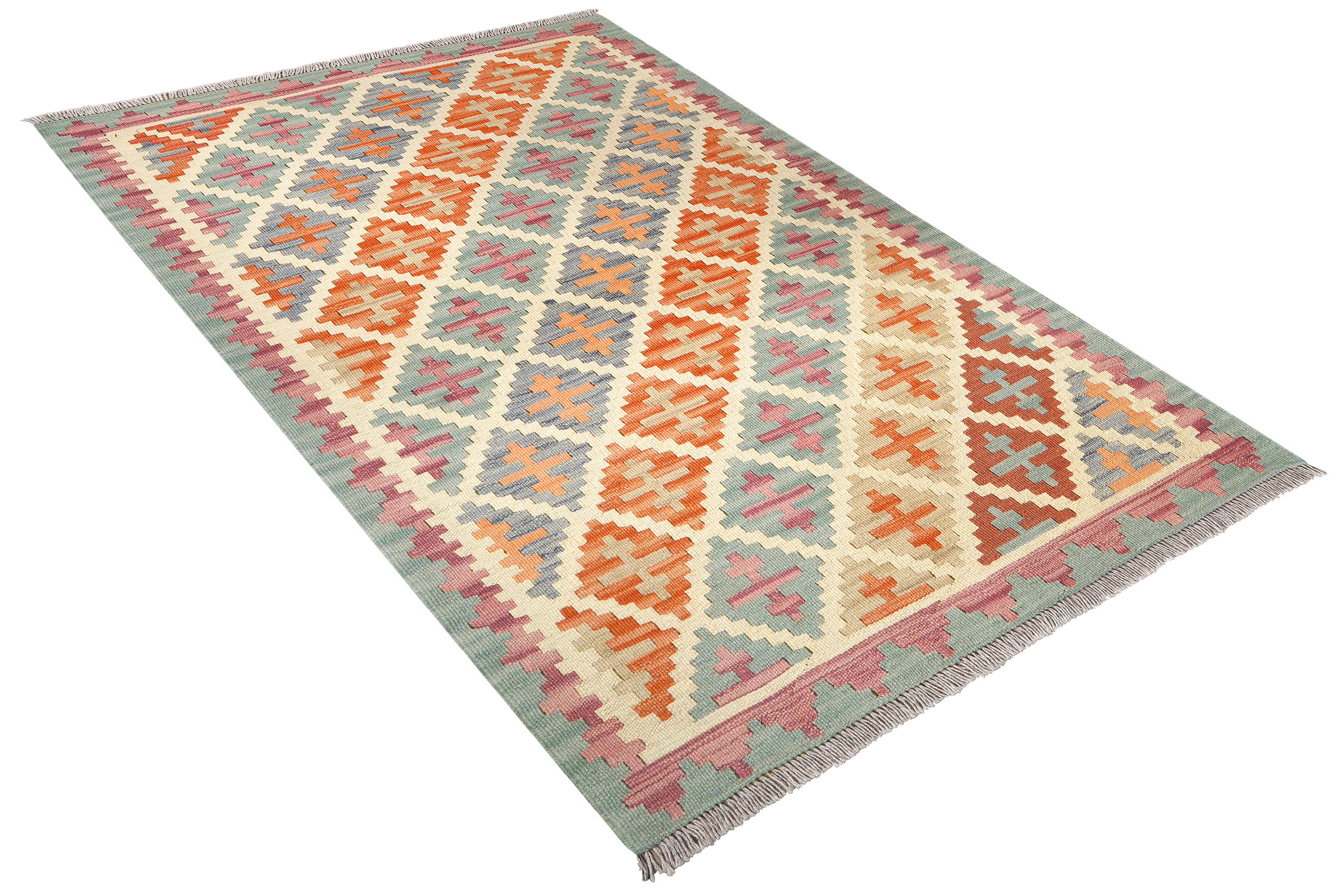 Kelim Gashgai Teppich Wolle Beige