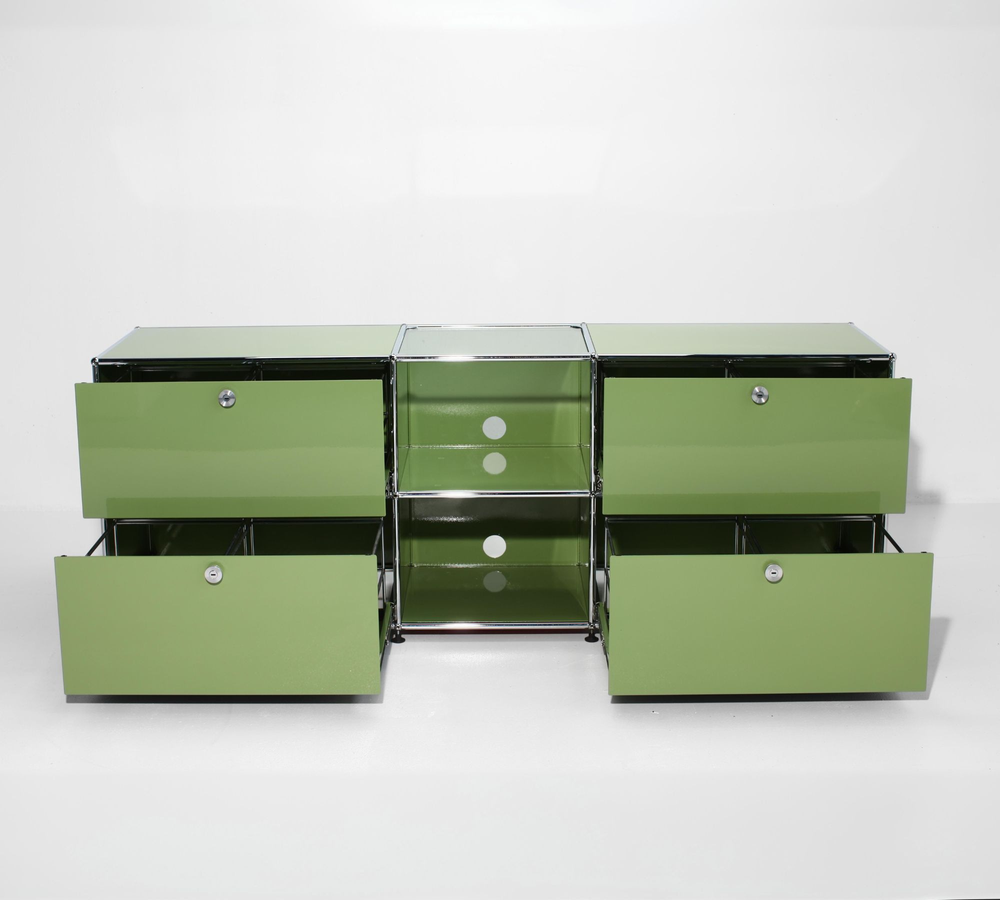 Unikat Sideboard mit Schubladen Yearbridge Green