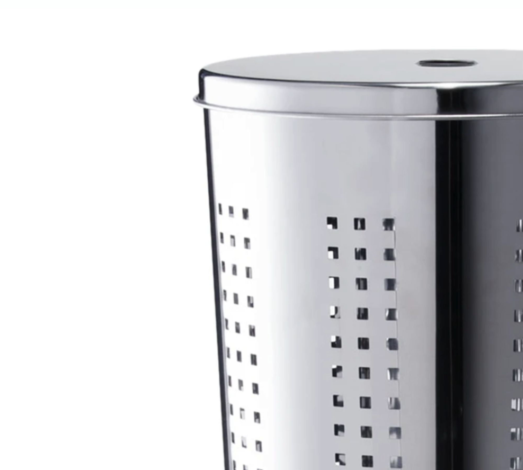 Wäschekorb Edelstahl Silber