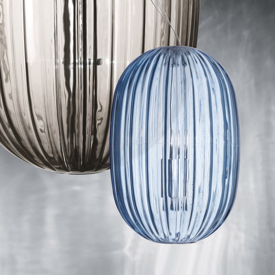 Plass Medium Hängeleuchte Blau